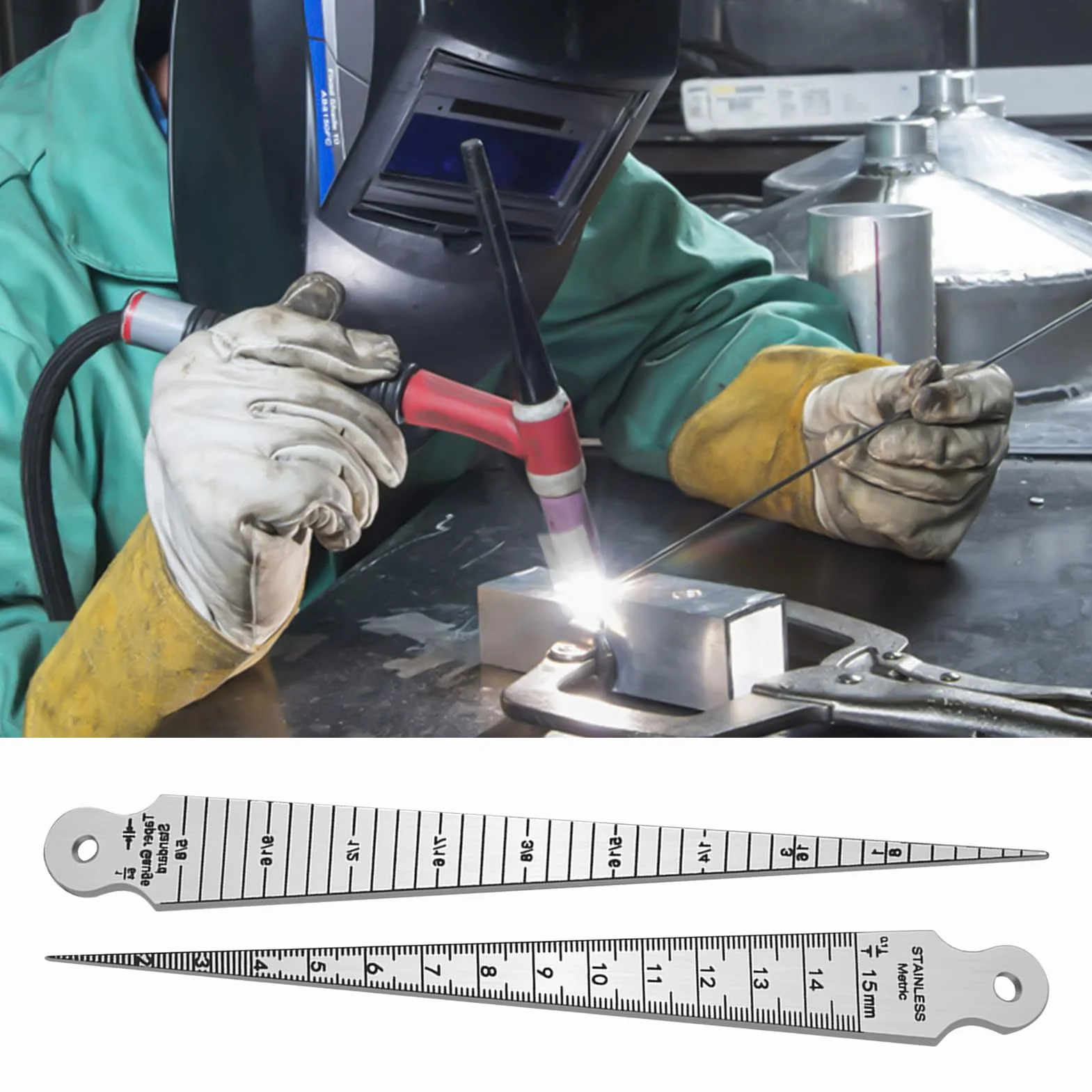 Juego de Galgas de Precisión Calibrador de Holguras Acero Inoxidable Medición Automotriz