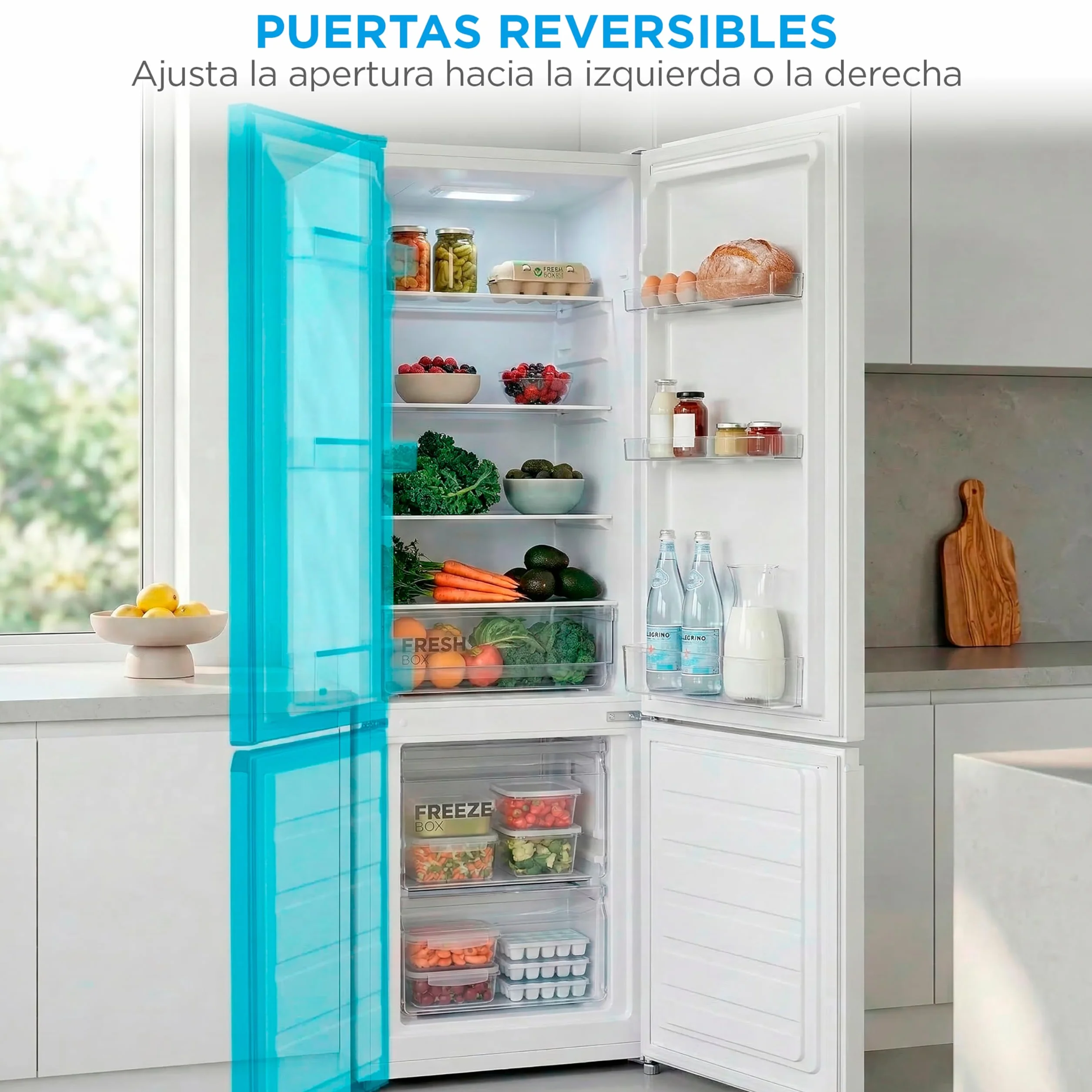 Midea Frigorífico Combi Blanco 262 L 55x177 cm Congelador 65L Low Frost Nevera Combi