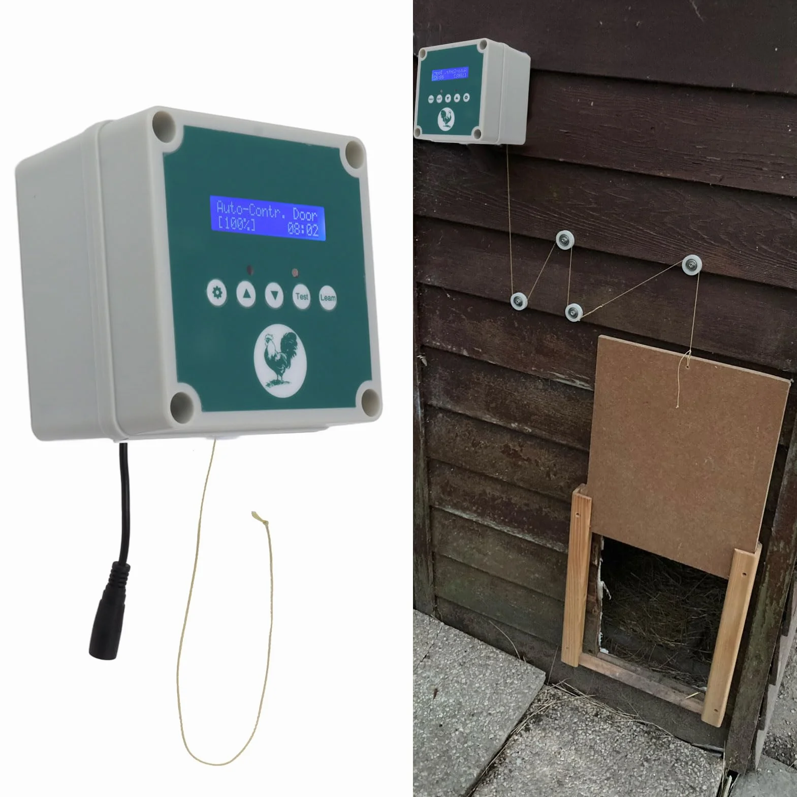 Conjunto de Motor del Actuador de Puerta de Pollo Eléctrica, Controlador Automático de Puerta de Gallina de Pollo, Abridor de Jaula de Jaula Control Remoto de la Casa de Aves de