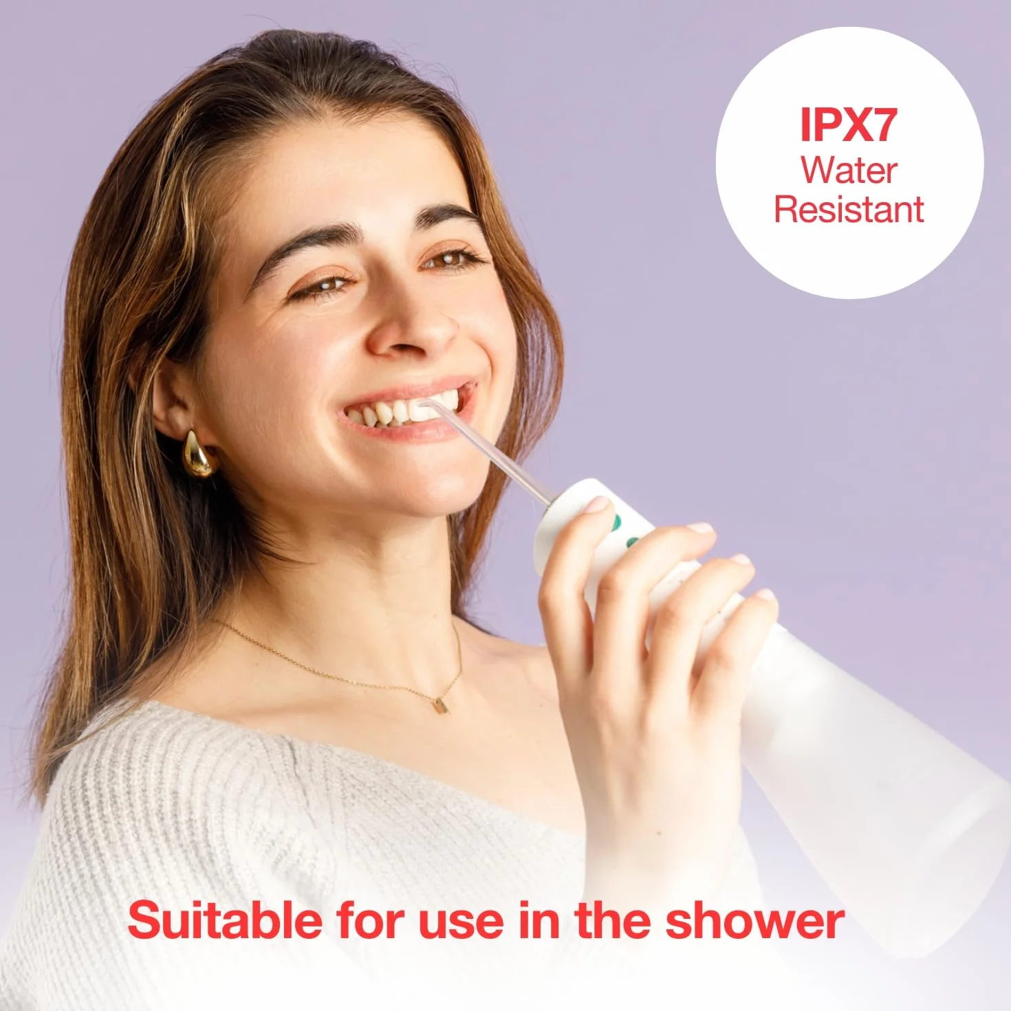 Solac Irrigador Dental Aqua Pulse 320ml 120 pulsos/min 3 niveles presión Batería recargable Cabezal 360º 2 boquillas Auto Off