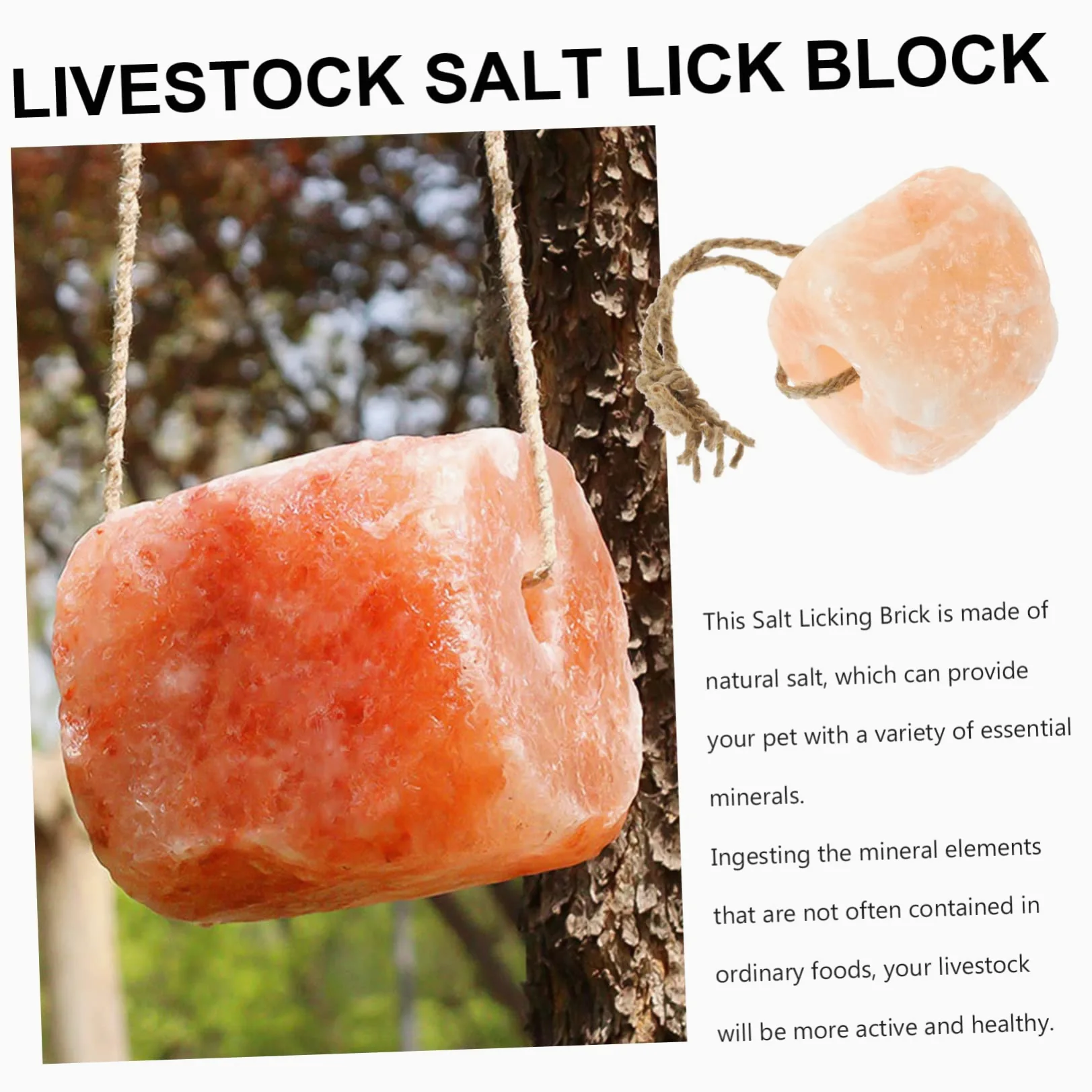 DOITOOL Bloque Mineral Para Ganado Bloques Naturales Para Lamer Colgante Suministro De Granja Para Caballos Vacas Ovejas