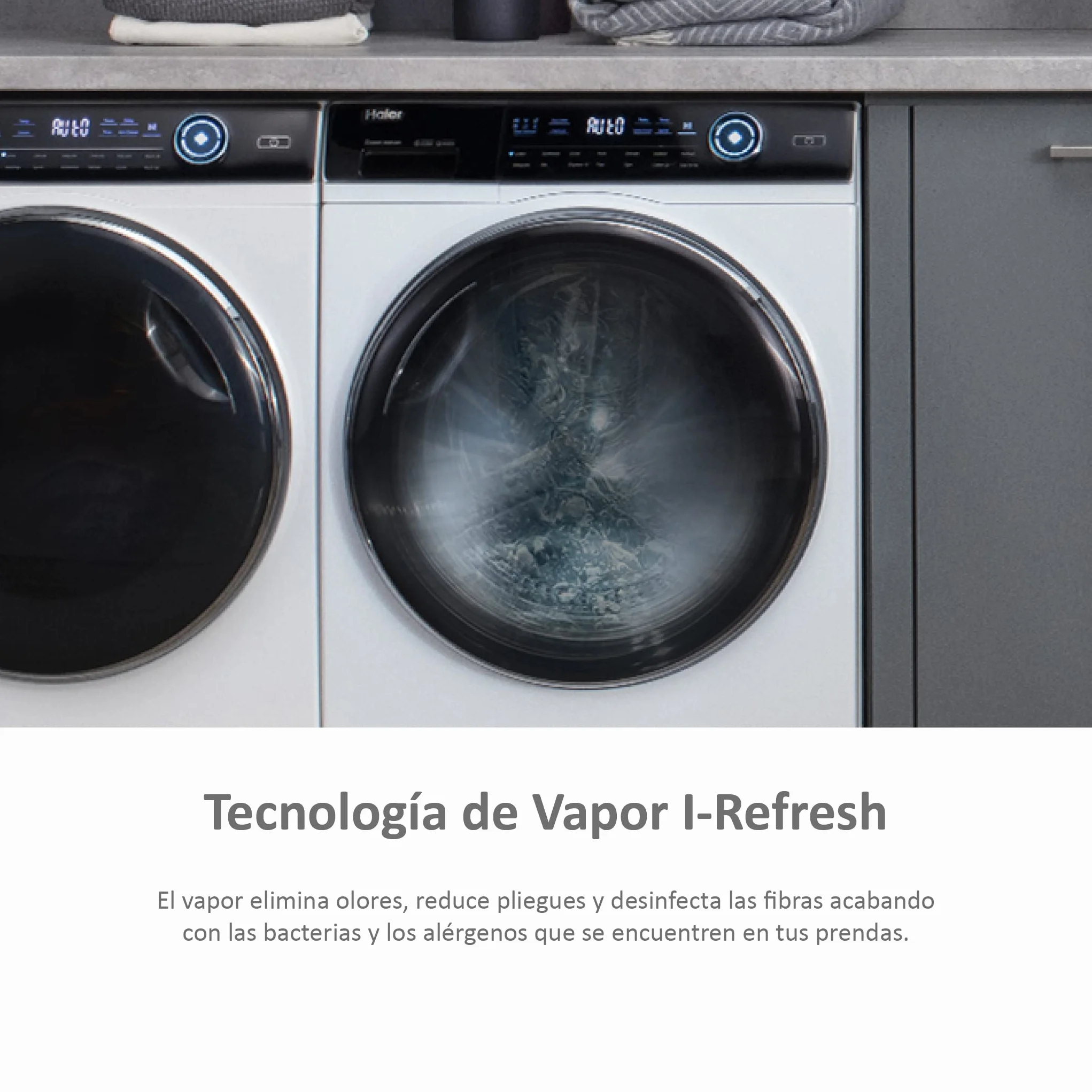 Haier I-Pro Series 7 Secadora con Bomba de Calor 9KG Función Vapor I-Refresh Motor Inverter 14 Programas
