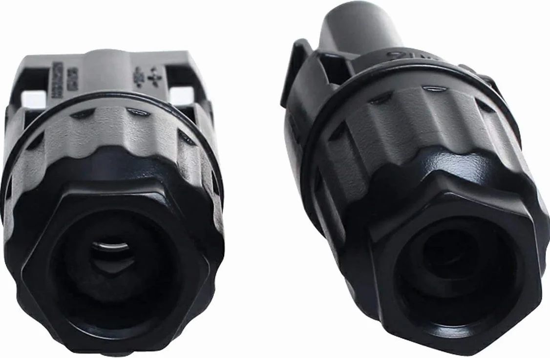 Conector Solar Fotovoltaico 5 Pares Macho/Hembra Impermeable Anillo Sello Negro