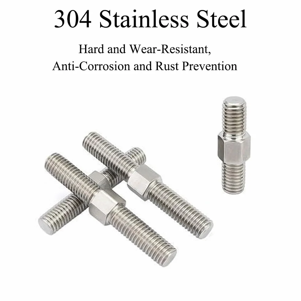 Pernos M6 x 40 mm varillas de acero inoxidable 304 cabeza hexagonal doble extremo