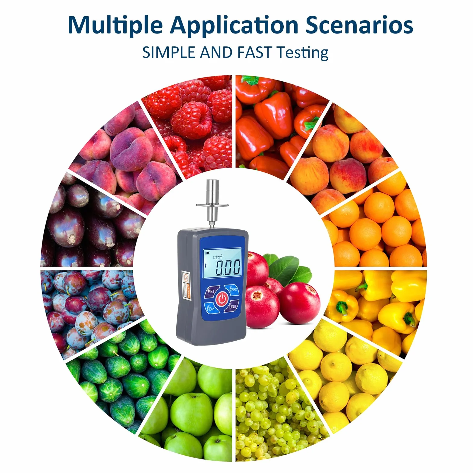 Probador de Dureza de Fruta Digital GY-M30, Mini Durómetro con Luz de Fondo y Alarma