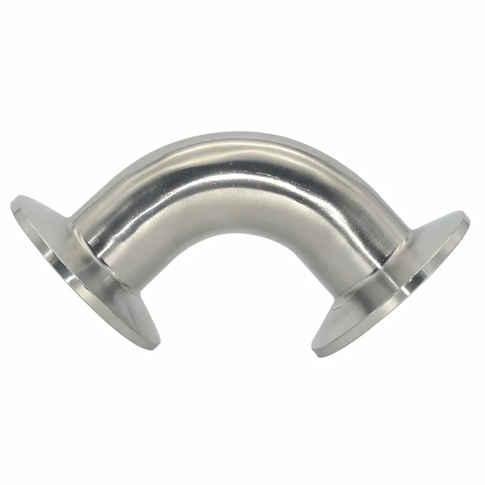 3/4", 1", 2", 3" Y 4" de 19 Mm a 102 Mm de Diámetro Exterior, Conexión Sanitaria con Triple Abrazadera, Codo de 90 Grados, Conexión para Tubería de Acero Inoxidable 304, para Cerveza Casera./