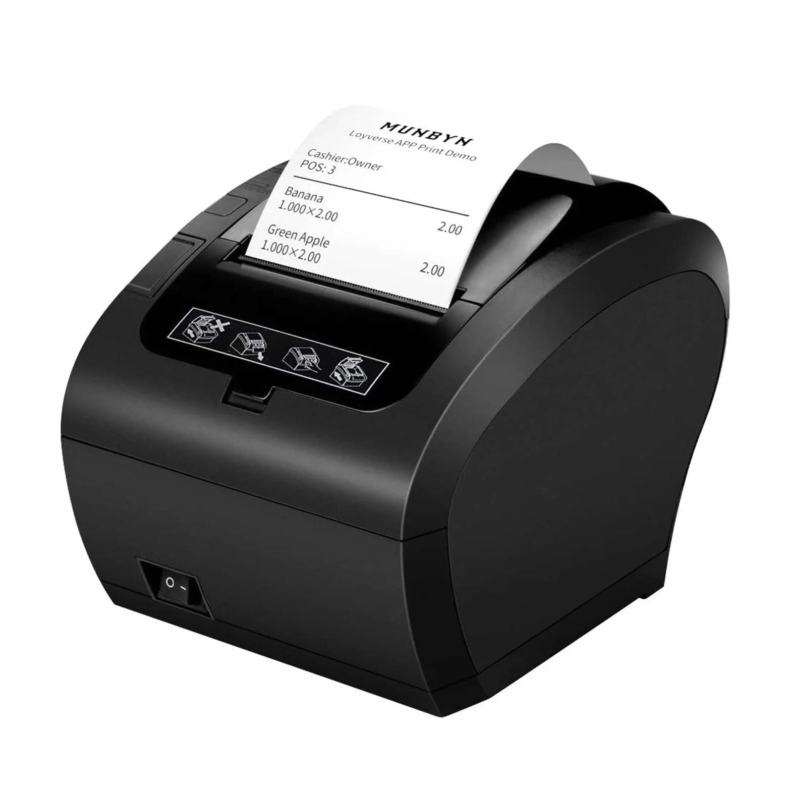 MUNBYN-[USB Impresora de Ticket Térmica, Impresora Recibos 80mm, Velocidad de Imprimir 300mm/s ESC/POS Compatible con Windows/Mac/Chromebook-Negro