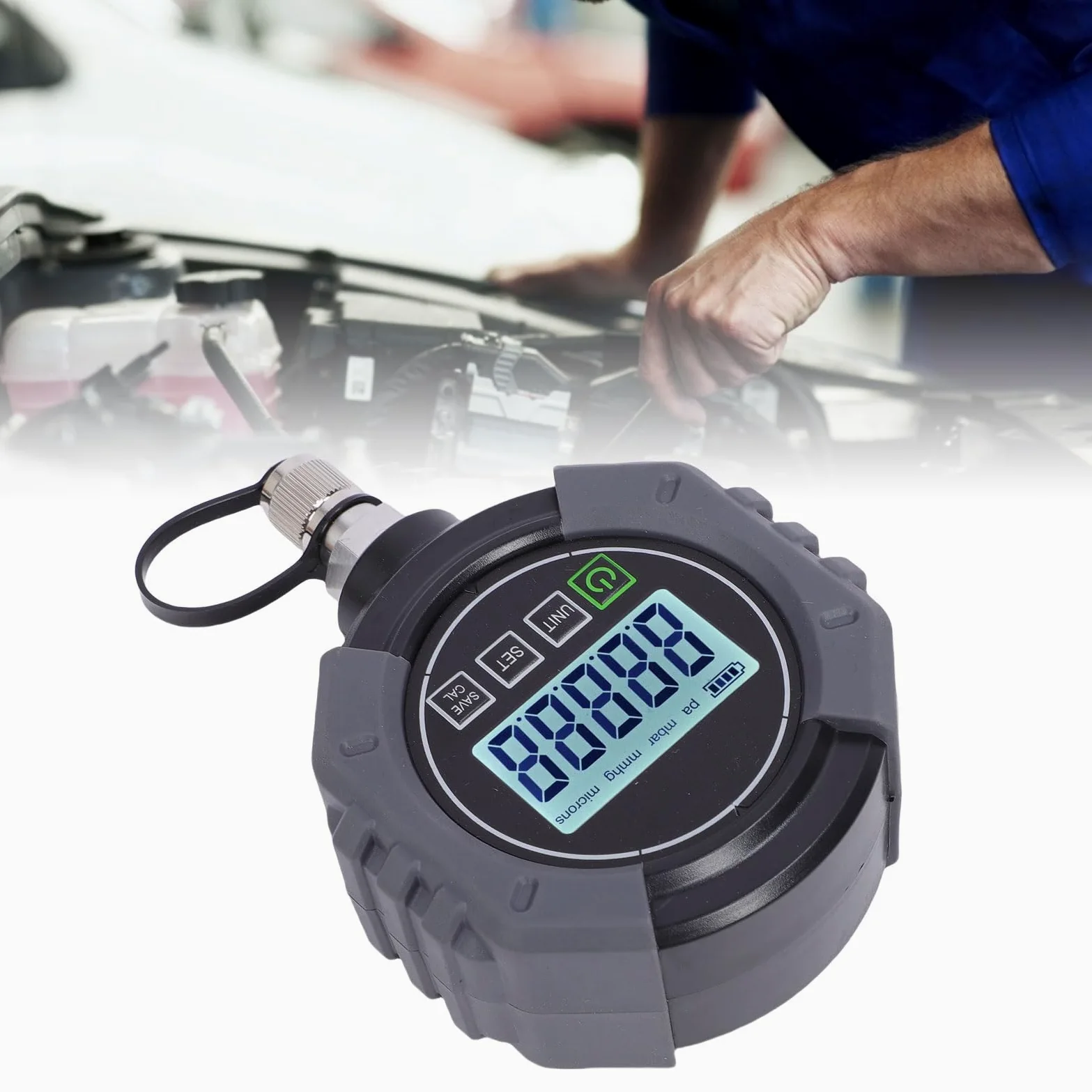 AMONIDA Medidor de Vacío Digital Medidor de Micrones HVAC con Monitoreo de Aplicación Compensación de Temperatura para Detección de Fugas en Sistemas de Vacío de Refrigeración HVAC