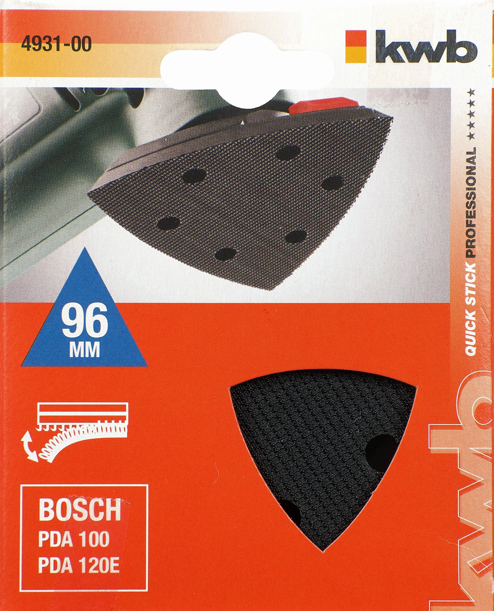 kwb Plato de apoyo Quick-Stick, perforado, diámetro 96 mm Lijadora Delta 120 E, PDA 100 E/120 E