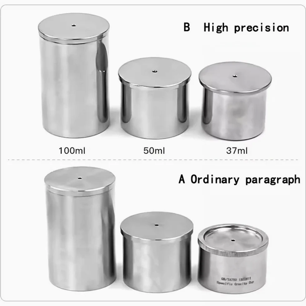 Equipos y suministros de laboratorio Picnómetro de copa densidad acero inoxidable 37 ml, 50 y 100