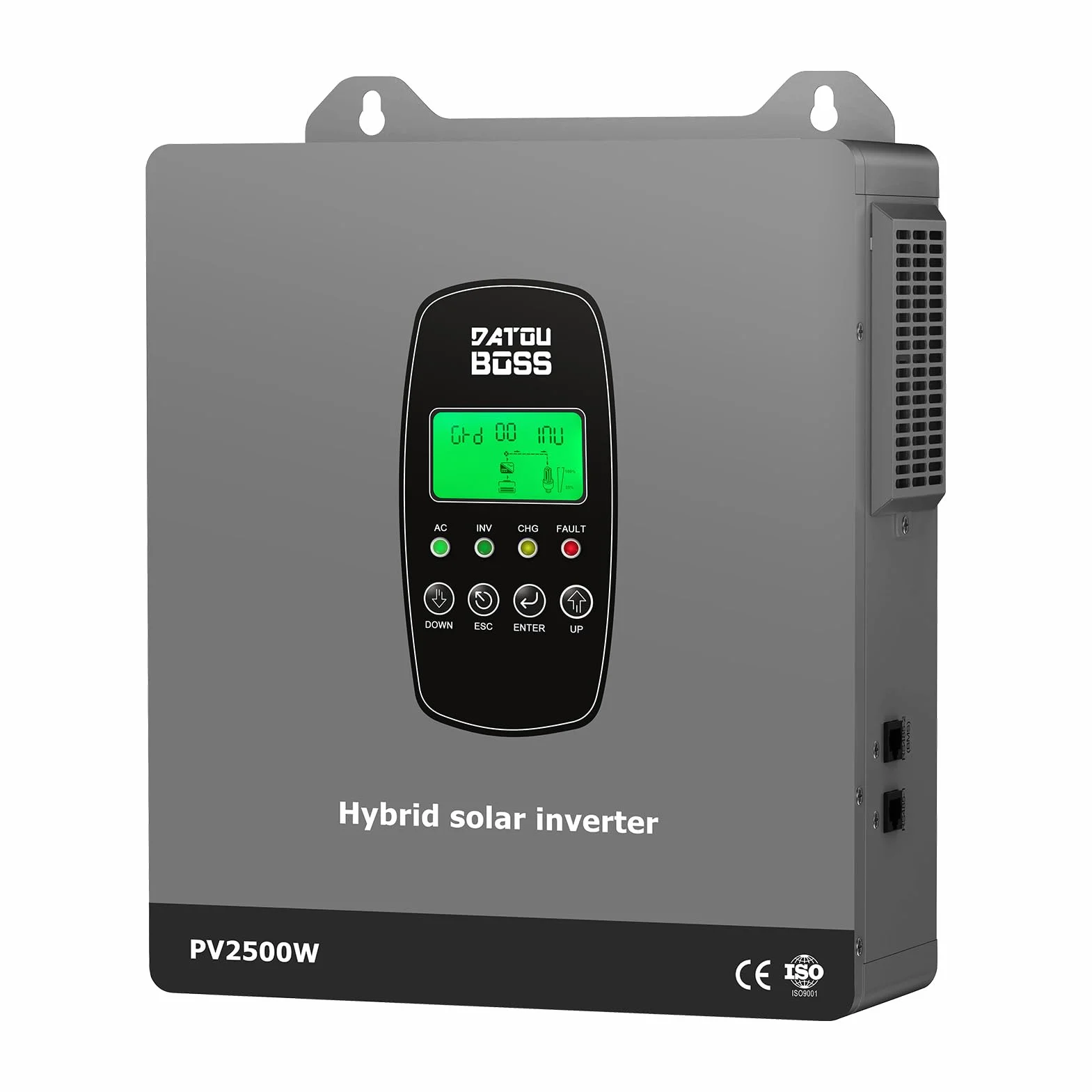 DATOUBOSS Inversor Solar Híbrido 1800W 12V Onda Sinusoidal Pura, de 12V CC a 220V/230V CA con Regulador Solar MPPT, Sistema de Protección BMS, para Baterías de Litio (12V-1800W)