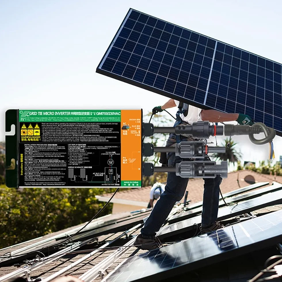 Y&H - Microinversor de red MPPT de 700 W, de 18 V-50 V CC a 220 V CA, para paneles solares fotovoltaicos de 36 V