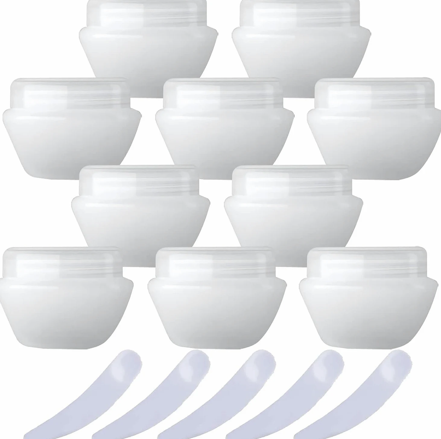 tarro de cosméticos, Paquete de 20, tarros plástico for crema, botes cosméticos, recipientes con forma seta, bote almacenamiento for viajes(Transparent,50ml)