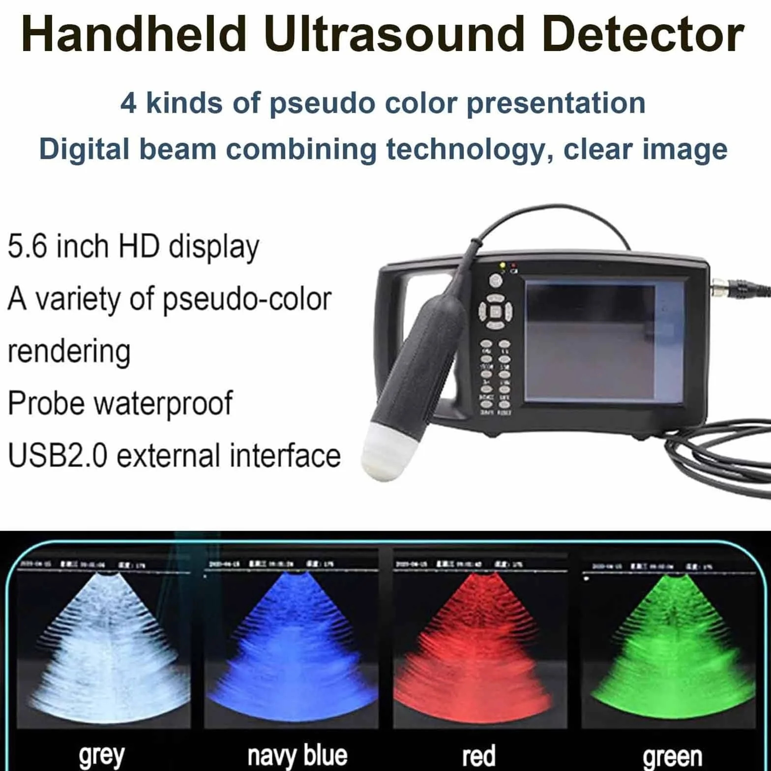 Ecógrafo Para Animales,Escáner Veterinario Para Gestación En Cerdas Y Ovejas,Detector Ultrasonido Veterinario Mano,Pantalla LED 5.6" Con Sonda 3.5 Mhz,Para Gestación En Cerdas Y Ovejas