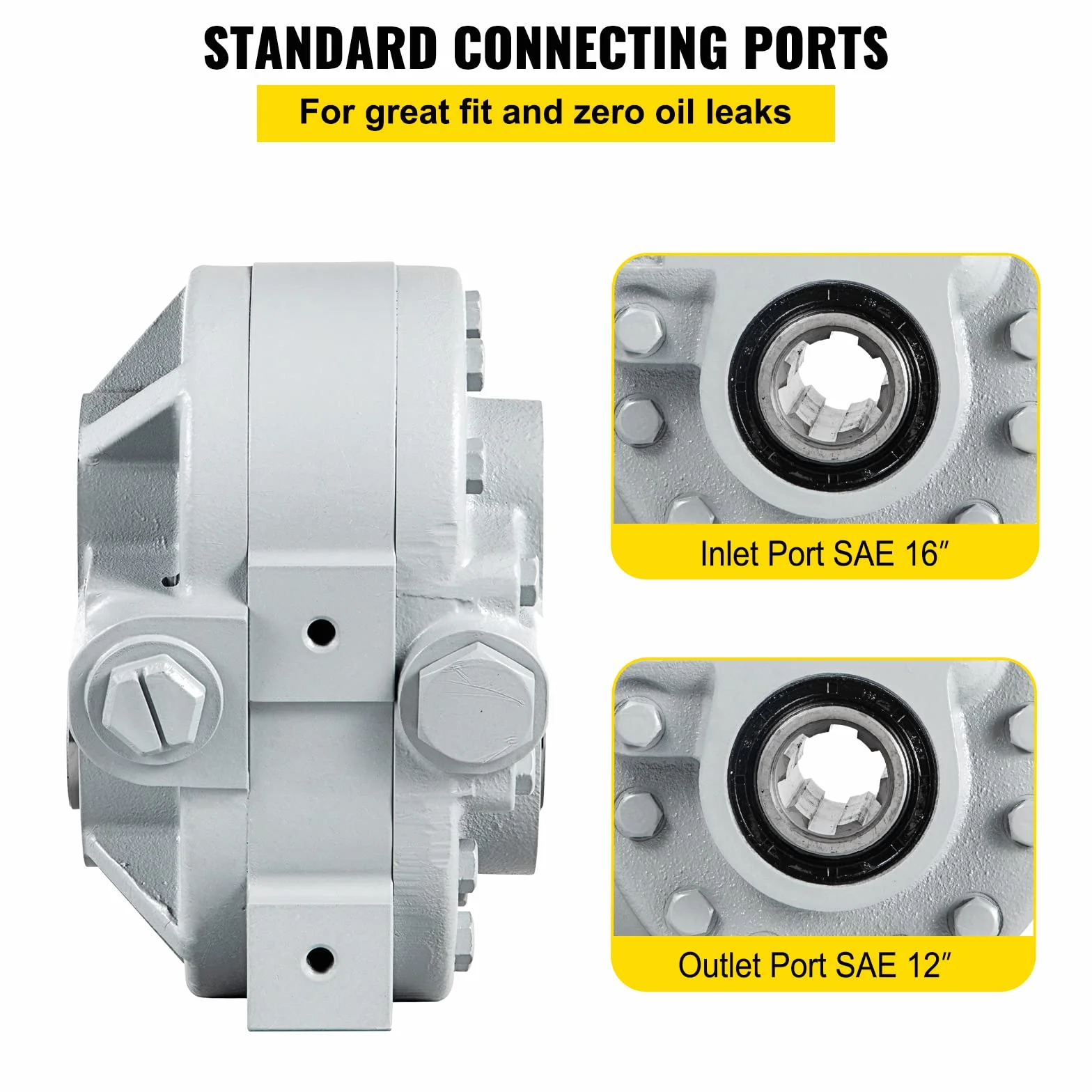 VEVOR Bomba hidráulica 16,6 GPM Motor hidráulico 540 RPM Divisor de troncos 2500 PSI Divisor hidráulico SAE 12 puertos de salida Bomba hidráulica para partidor de troncos para portón trasero de camión