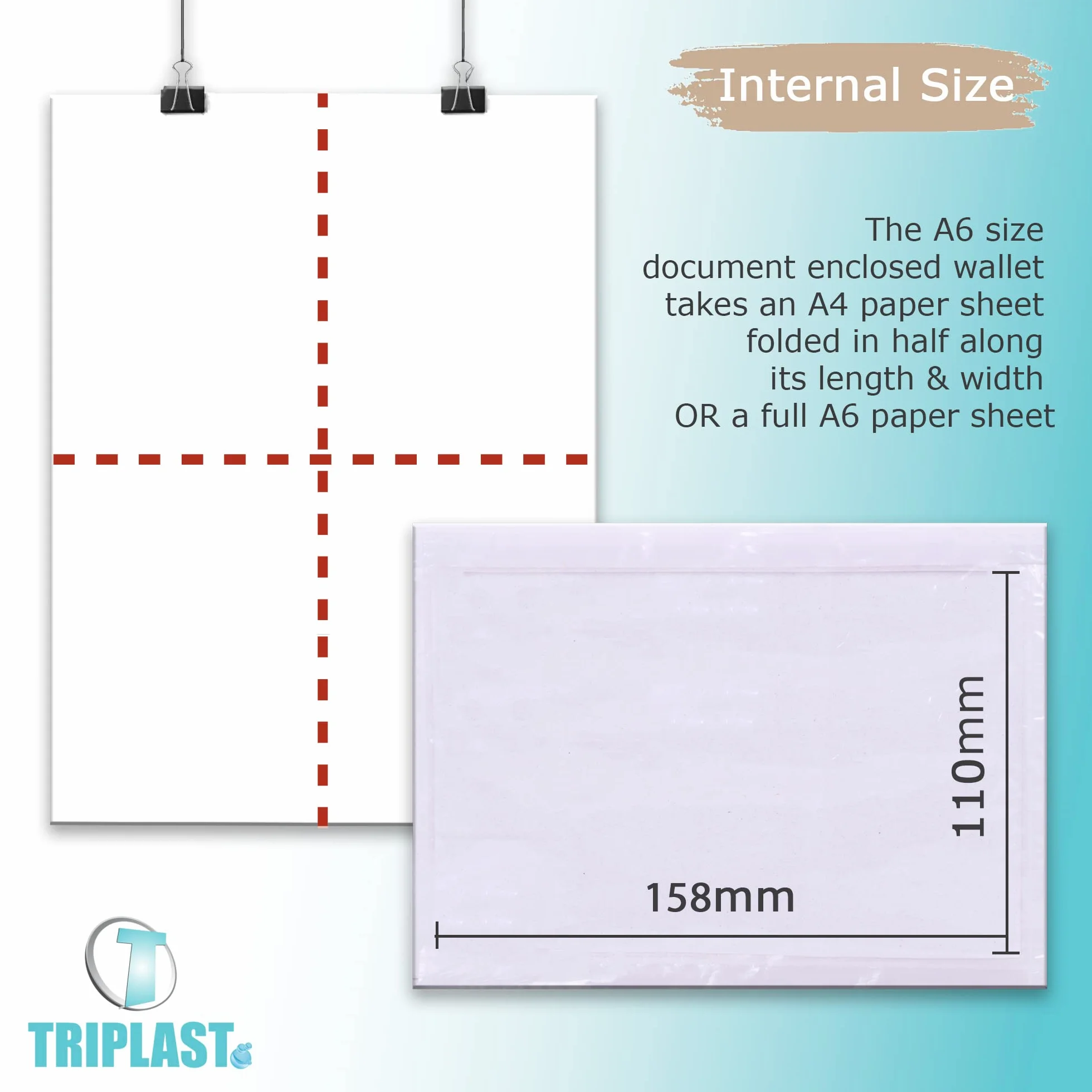 Triplast 200 sobres A6 lisos para documentos 158 x 110 mm transparentes con cierre autoadhesivo