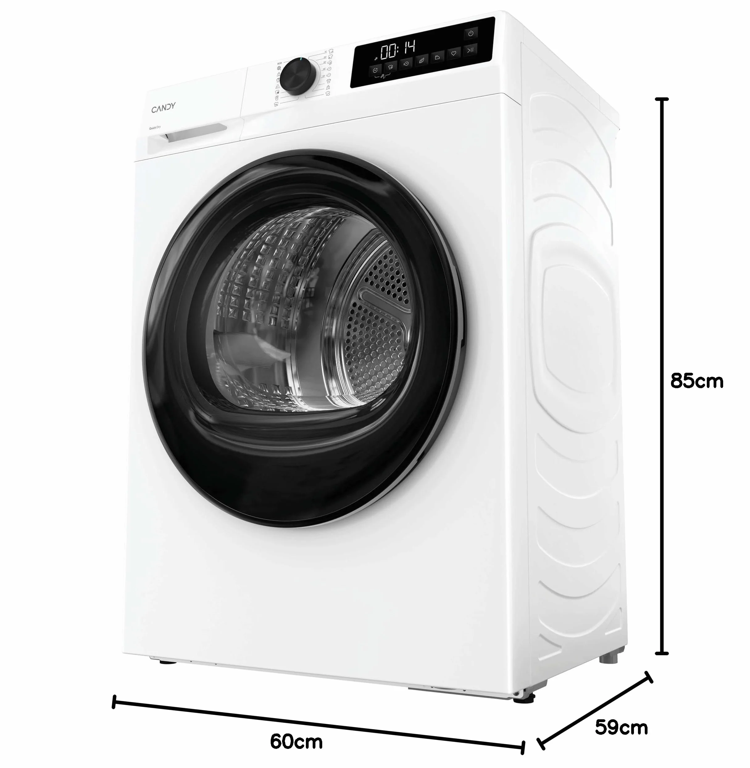 Candy ProDry 300 GDL 8N1B-S Secadora 8KG Bomba de Calor Panel Digital AI Smart Move Blanco