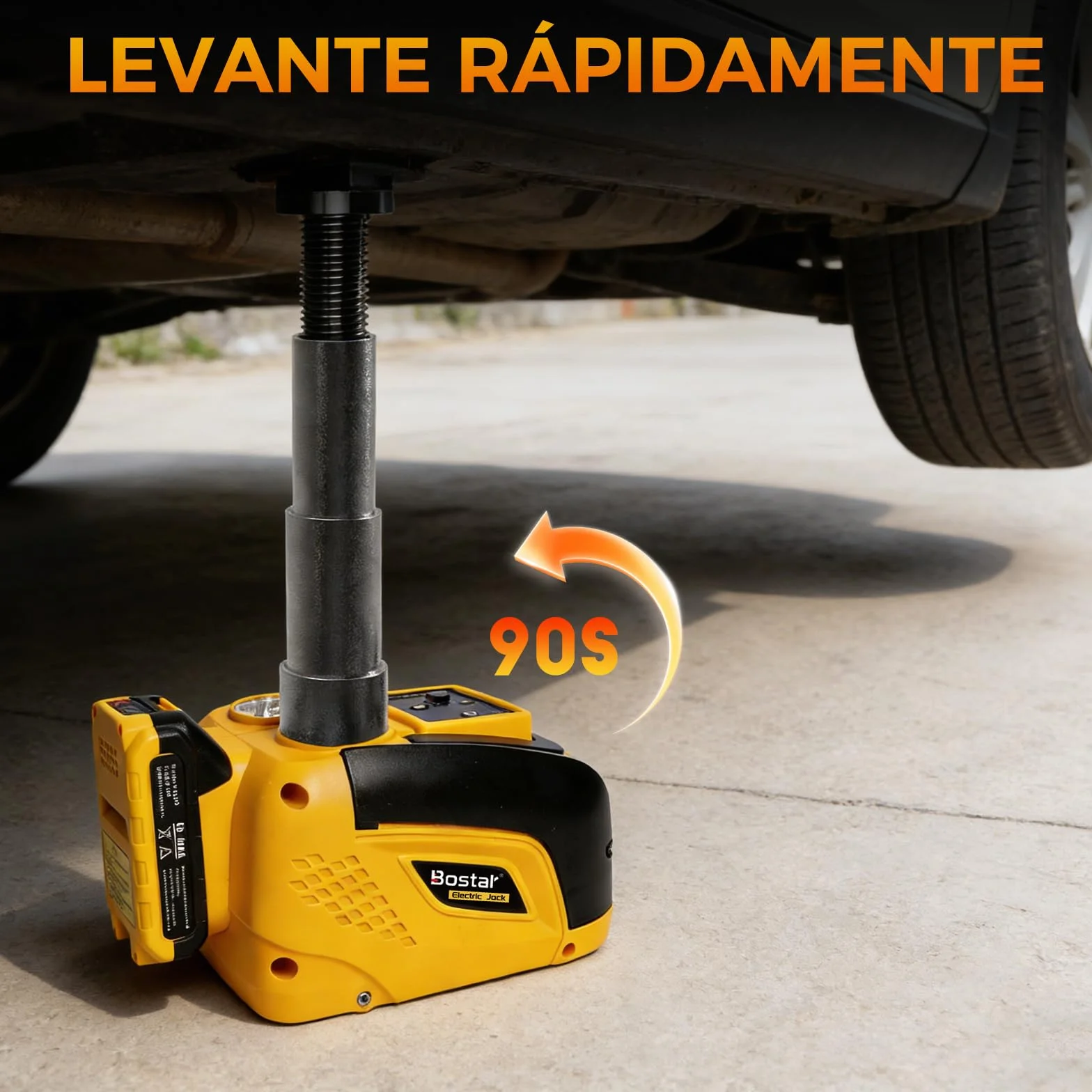 Bostar Gato Hidráulico Eléctrico 5T Compatible Makita-18V Batería, Kit Elevador Coche Inalámbrico con Mando a Distancia, Altura 15-45cm, Herramienta Cambio Rueda para SUV, Todoterreno y Furgoneta
