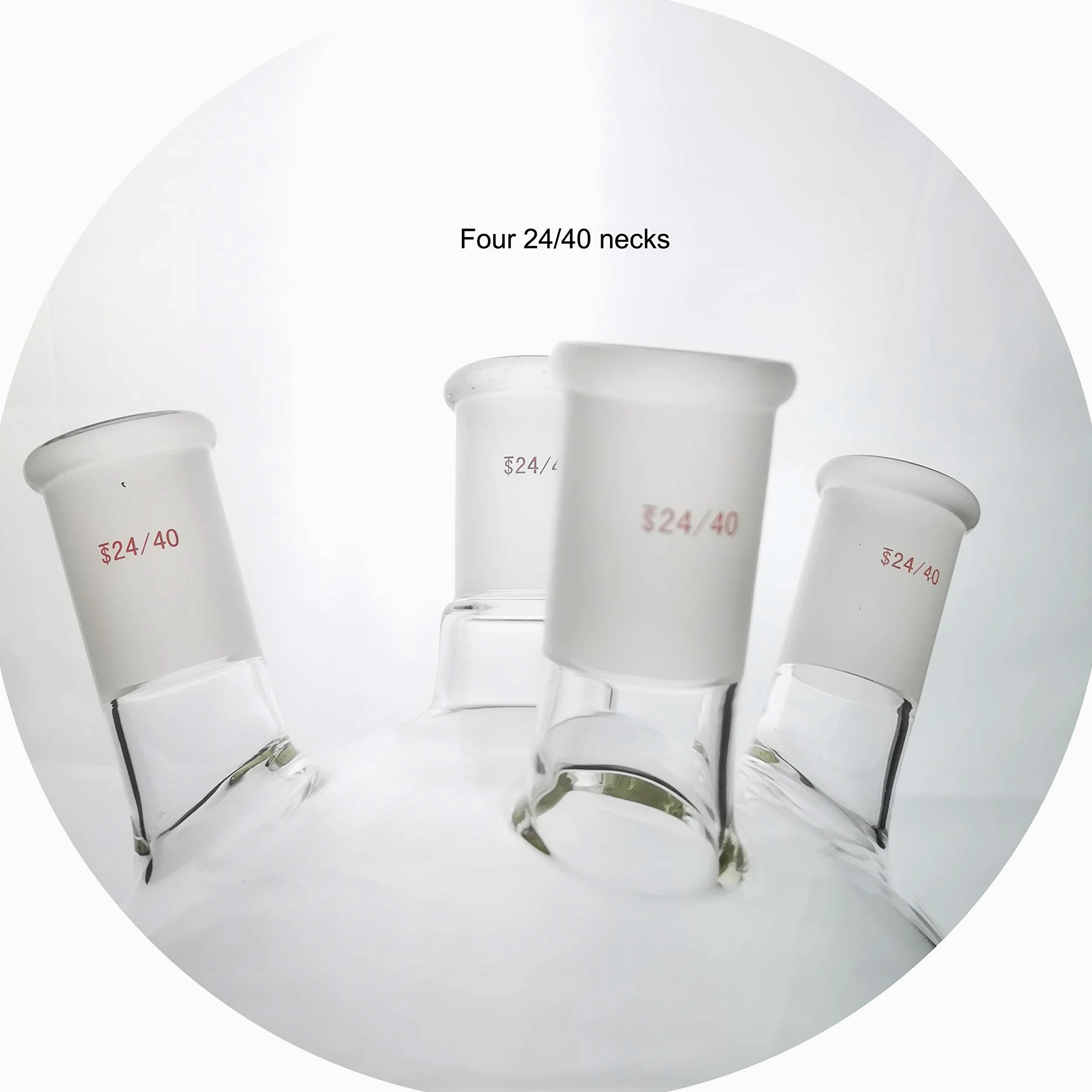 Laboy cristal vertical cuatro cuello matraz de fondo redondo 2000 ml con 24/40 conjunta