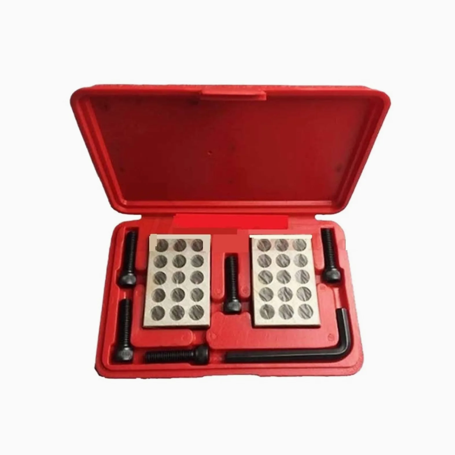 Bloques patrón paralelos Juego de bloques de sujeción paralelos con calibre de precisión de 23 orificios de 1, 2 y 3" con llave de tornillo(1-2-3 INCHwithwrench)