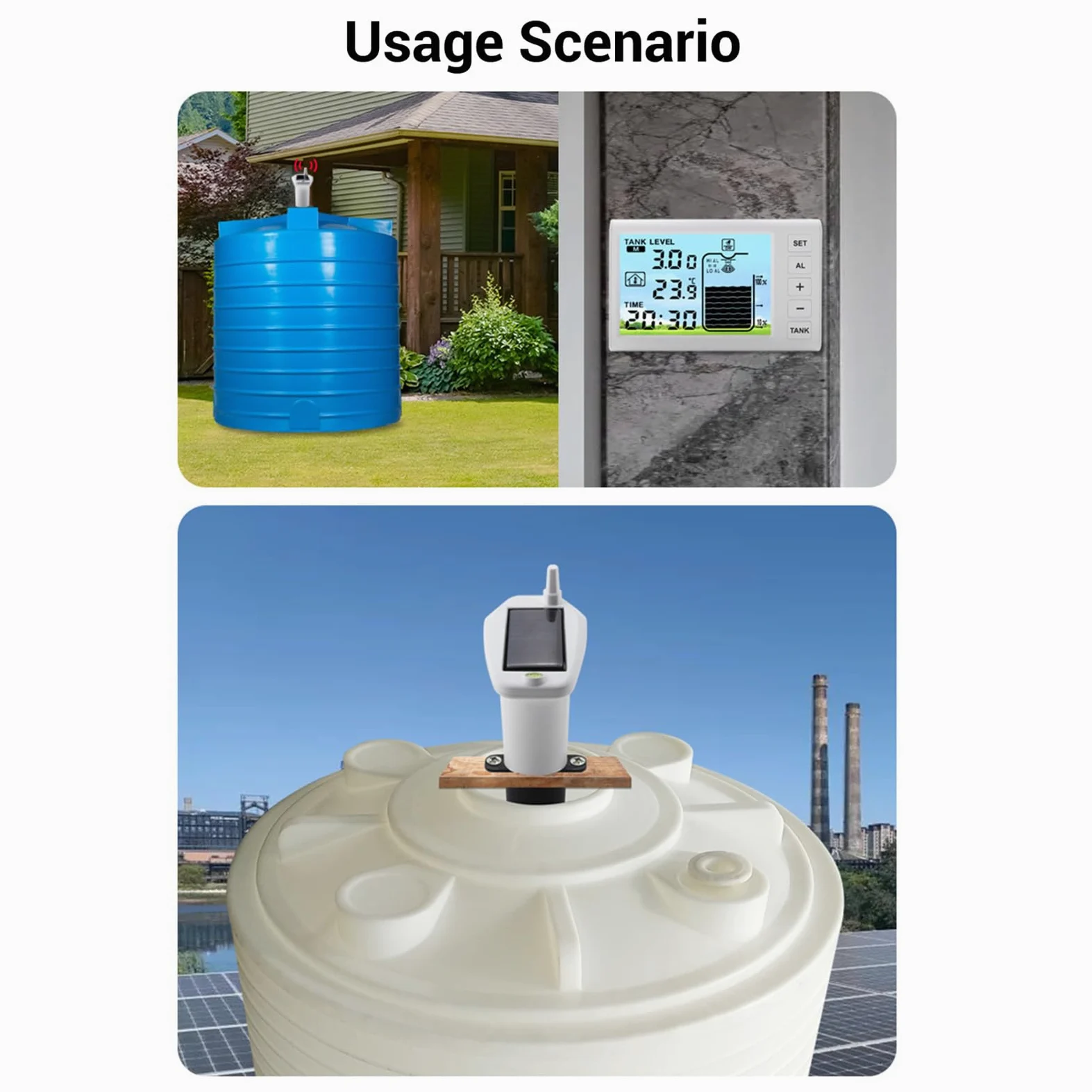 Sensor de Nivel Ultrasónico, Indicador de Tanque de Agua, Medidor de Profundidad de Líquido, Pantalla Digital Electrónica, Transmisor Receptor