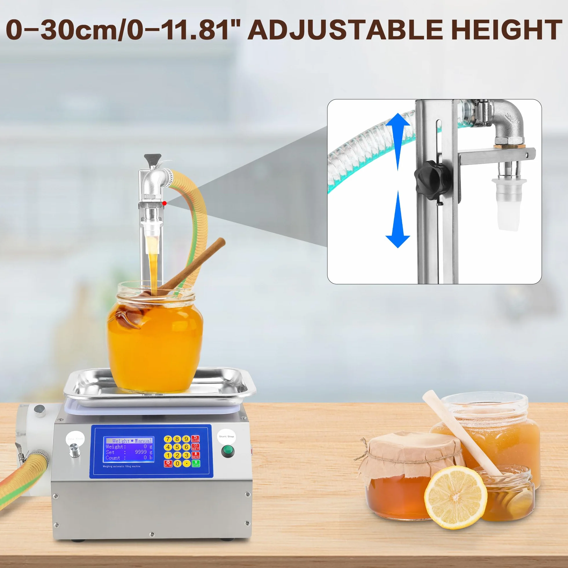 Máquina de Llenado Automático para Líquidos Viscosos - Miel, Pegamento, Aceite, Tahini (20ml-10L) | Llenado Preciso | Para Botellas y Envases