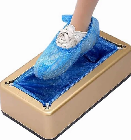 Dispensador de fundas desechables para zapatos con 100 fundas de plástico para el hogar, oficina, fábrica, laboratorio, hotel, protección cómoda e higiénica del calzado