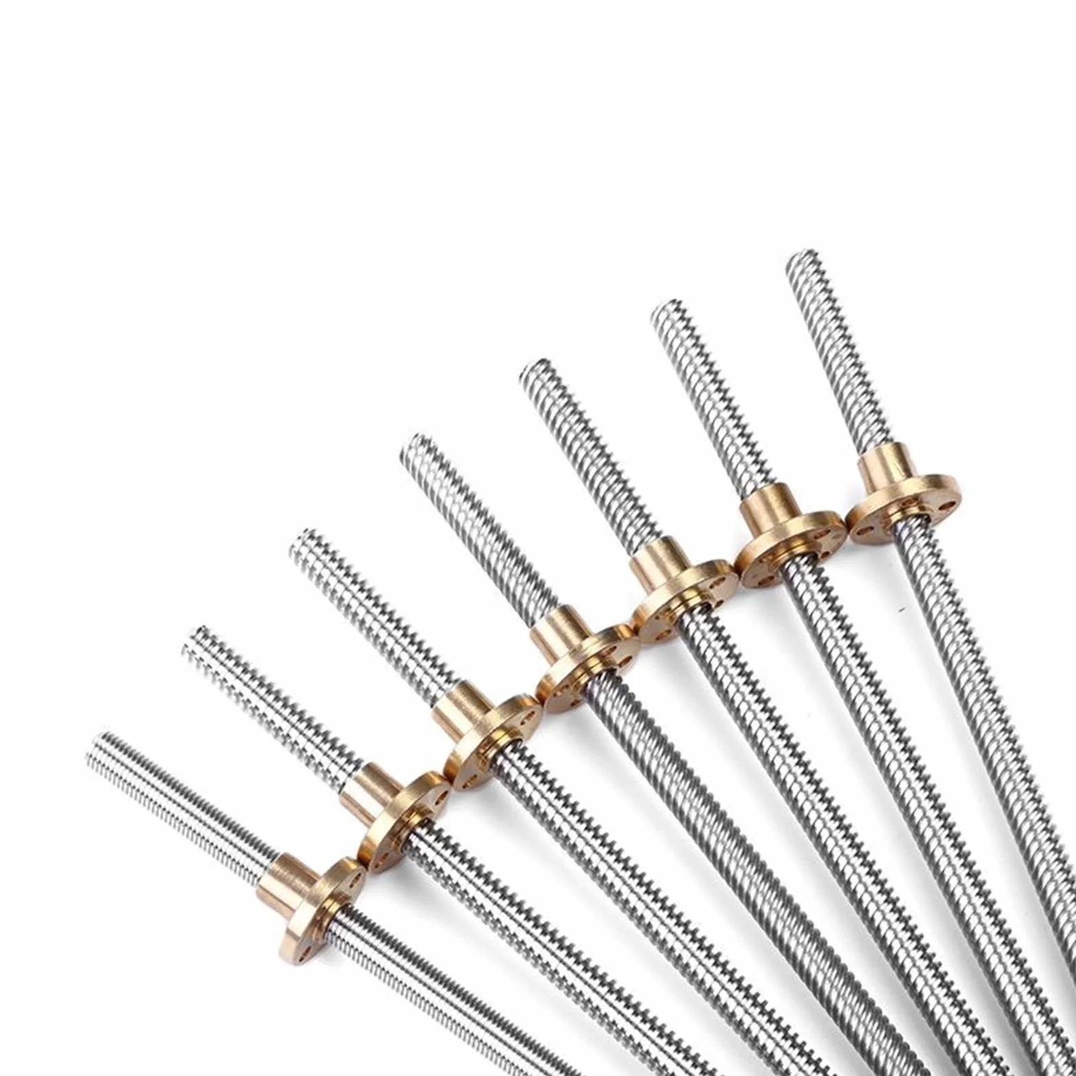roscado juego Varilla roscada Trapezoidal TR8x1 TR8x2 TR8x4 TR8x8, varilla roscada de acero inoxidable de 8mm de diámetro, tornillo de plomo T8 con tuerca de latón tornillo trapezoidal (Color : Pitch