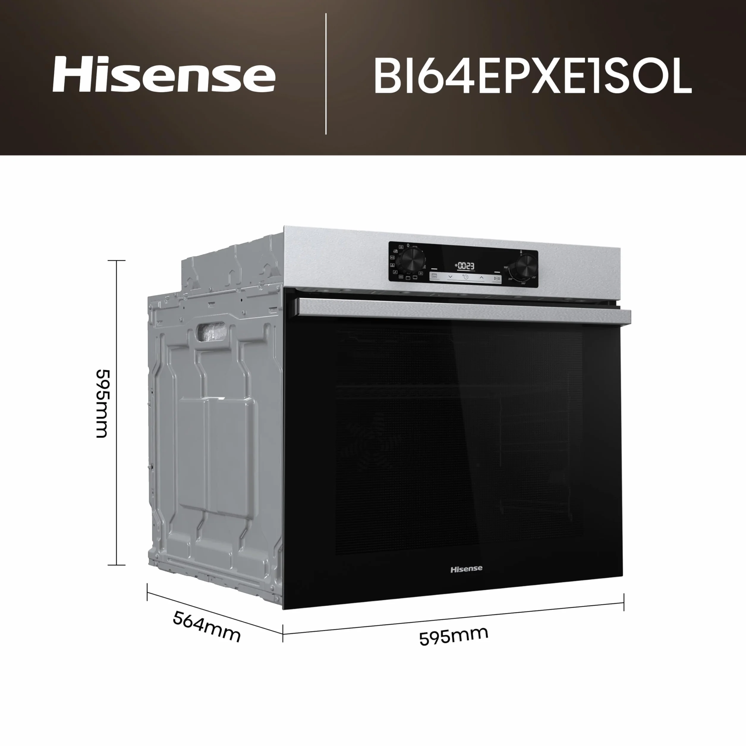 Hisense Horno Multifunción Empotrable 77L Pirolítico Guía Telescópica Air Fry