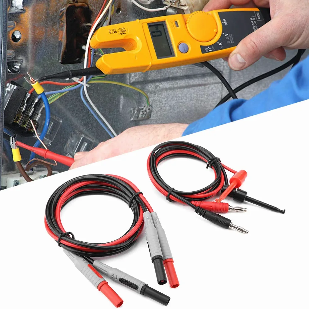 Oumefar Kit de Cables de Prueba de Sonda Multímetro Cable Universal 15 en 1 Accesorios Reemplazables para Pruebas Electrónicas
