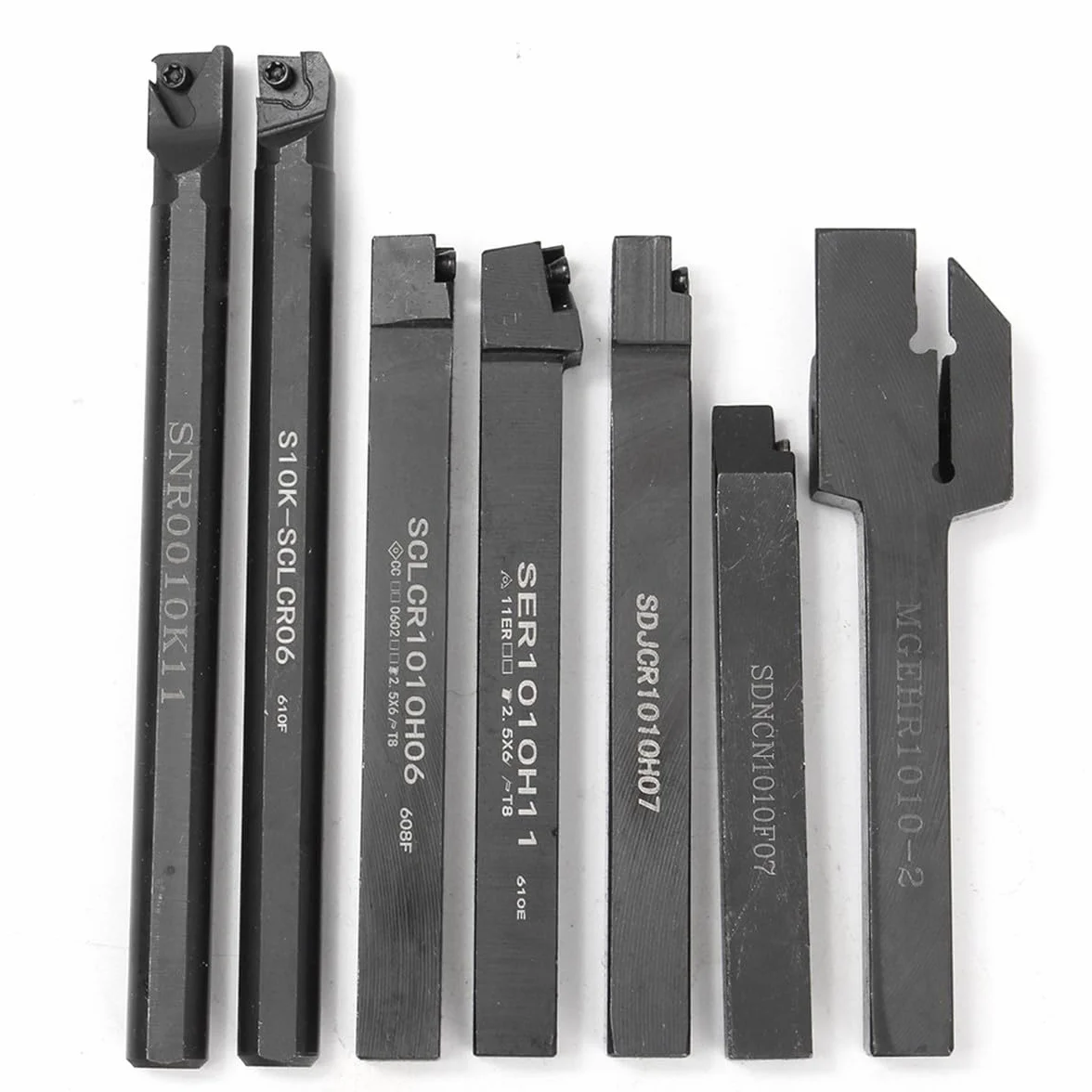 Maizoon Portaherramientas CNC CLCR Juego de 7 barras de mandrinar 10 mm + insertos carburo + llaves DZ17