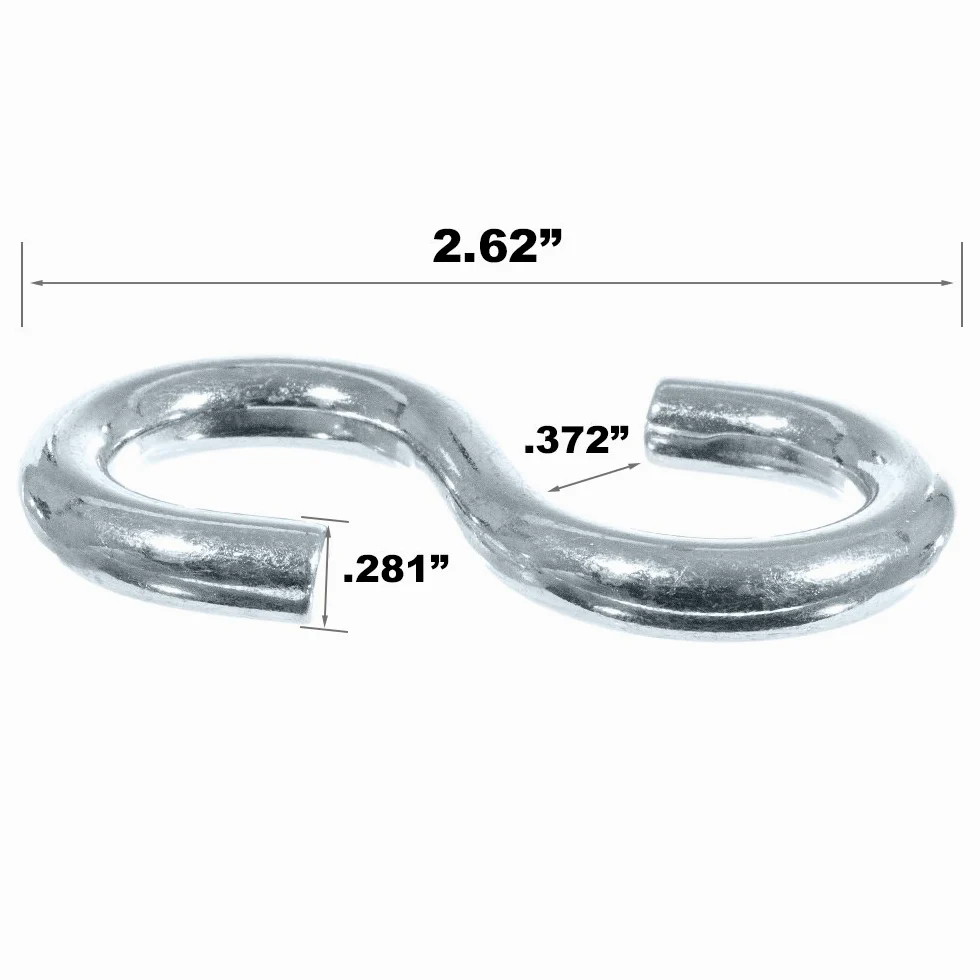 GOLBERG - Ganchos en forma de S (tamaños disponibles: 1/8, 1/4, 9/32, 5/16, 3/8")