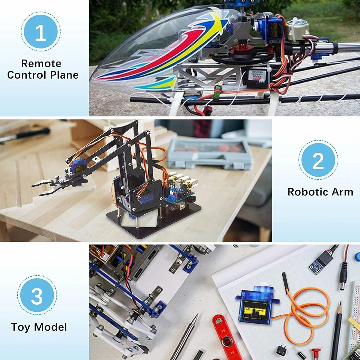 HUAZIZ SG90 9g Micro Servo para RC Helicóptero Avión