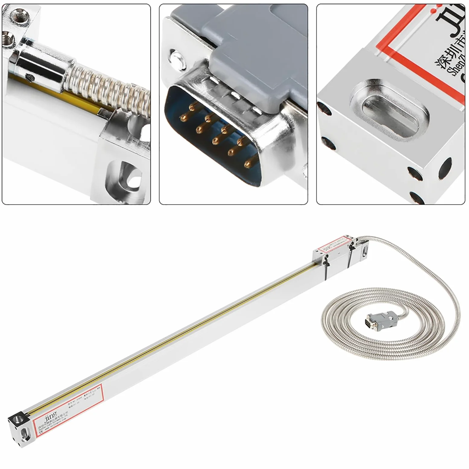 Escala lineal DRO de 500 mm, codificador de lectura digital de molino de torno lineal de 20", lector digital Escala lineal Torno de escala lineal Fresa lineal, para JCS900-2AE/3AE DRO