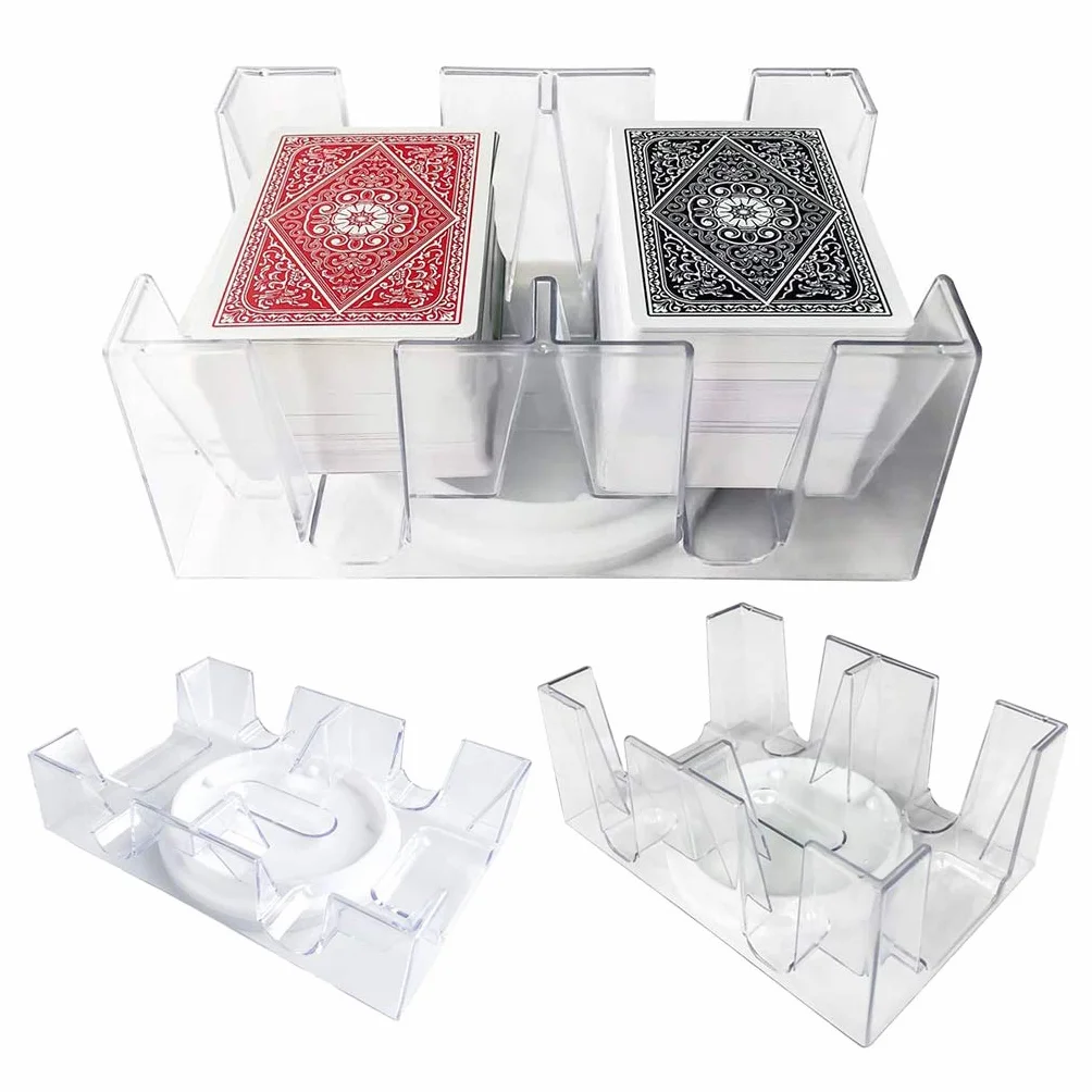 Caja de Cartas de póquer Transparente con Bandeja giratoria, Soporte para Juegos de Mesa