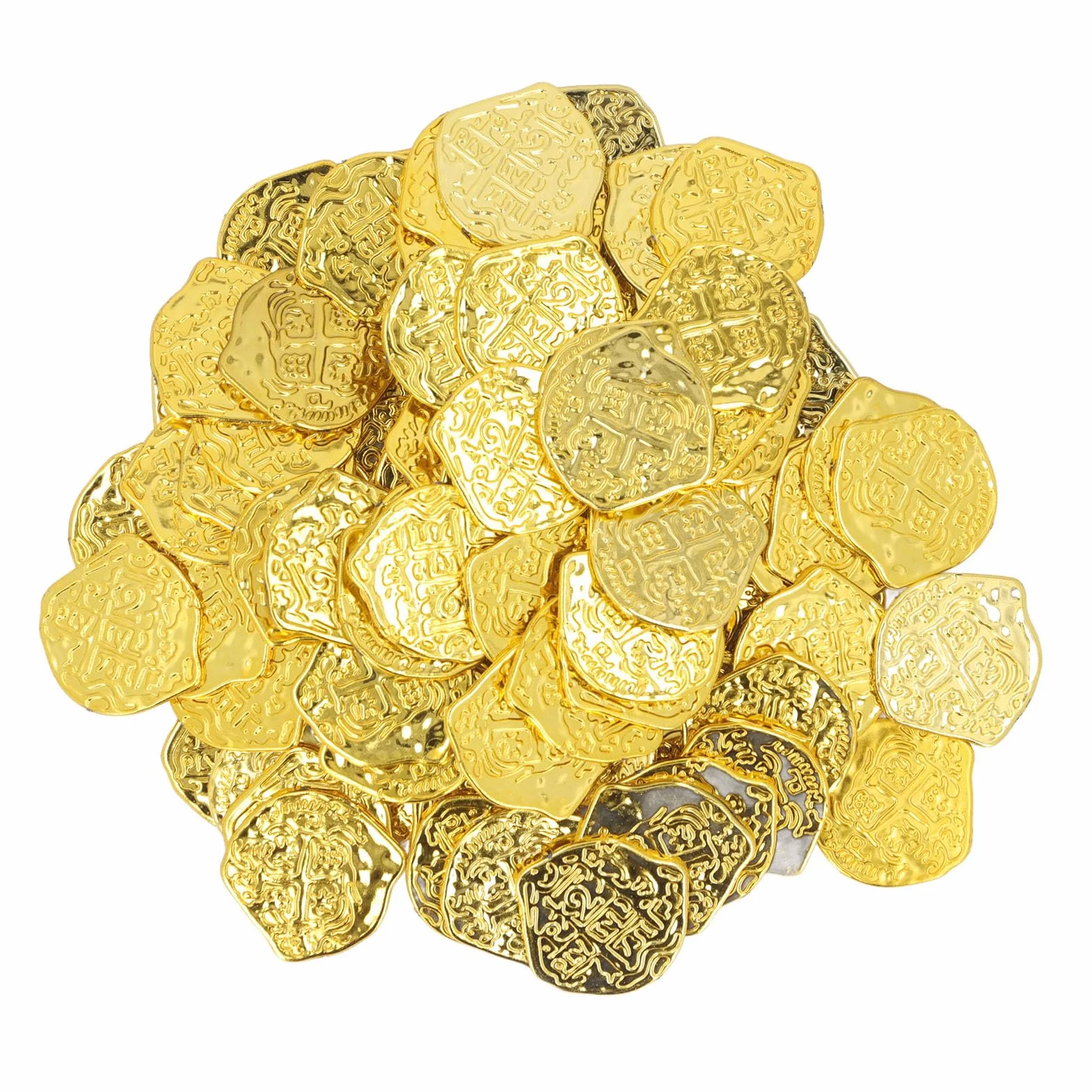 Halloween Pirata Monedas de Simulación 100 Piezas Plástico Dorado Decoración Fiestas