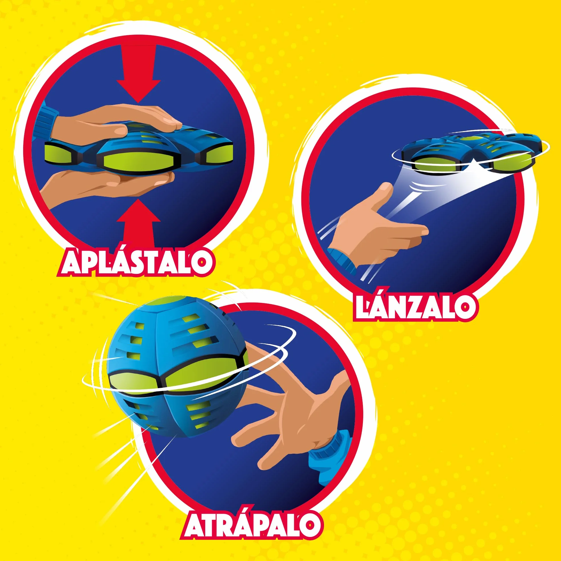 Bizak Phlat Ball Color Azul, Disco y Pelota 2 en 1 Aplastable y Portátil, Juguete Activo para Exterior, Niños Desde 5 Años