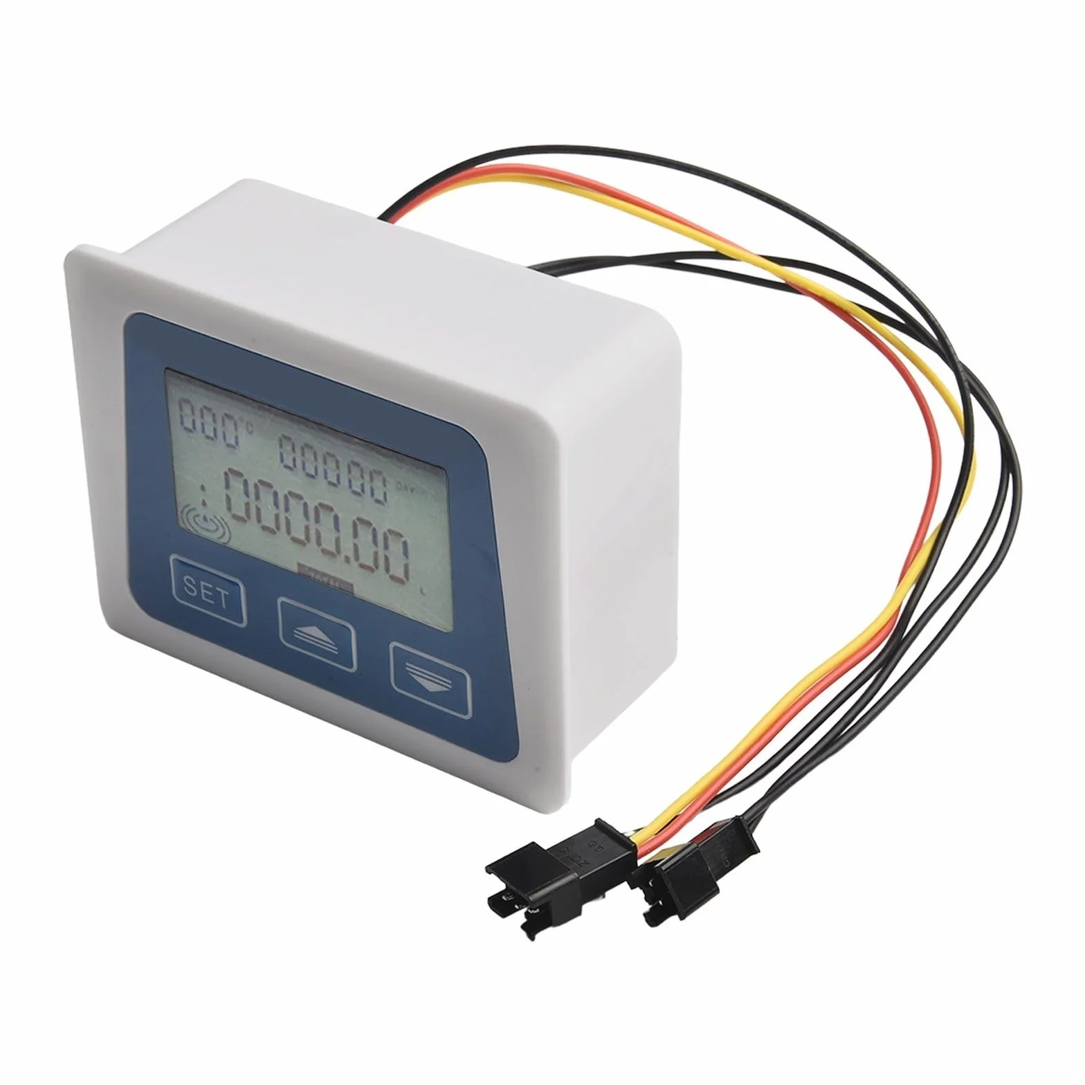 Medidor de flujo digital pantalla LCD sensor agua combustible 1-25 l/min rosca G1/2 CC 3.5-24 V monitor temperatura volumen total