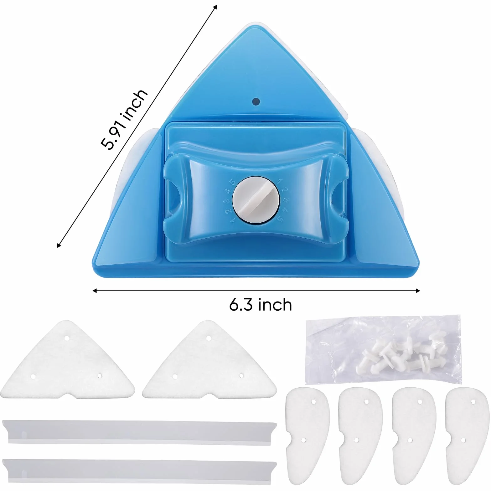 Limpiador de Cristal de Doble Cara Magnético 5 Archivos Cepillo Ajustable para Grosor 4-30 mm