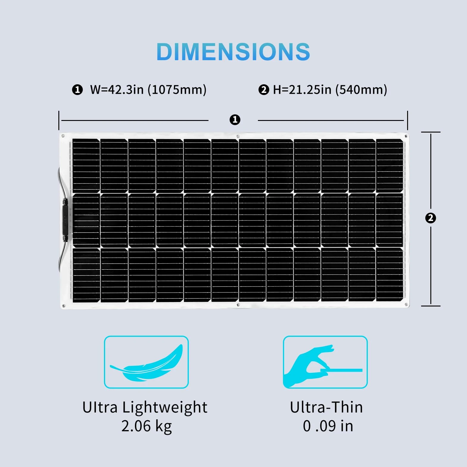 XINPUGUANG Panel solar flexible de 100 W, paneles solares semiflexibles de 12 voltios, panel solar monoflexible flexible fuera de la red, panel fotovoltaico para marina, autocaravana, cabina,