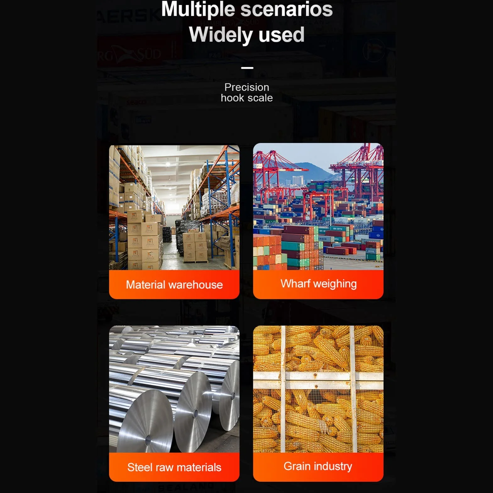 Báscula de Grúa Digital, Báscula Colgante Industrial de Servicio de 1500 Kg y 3000 Lb, con Pantalla LED de Control Remoto, Rango de Control Remoto de 20 M, para Medir el Peso