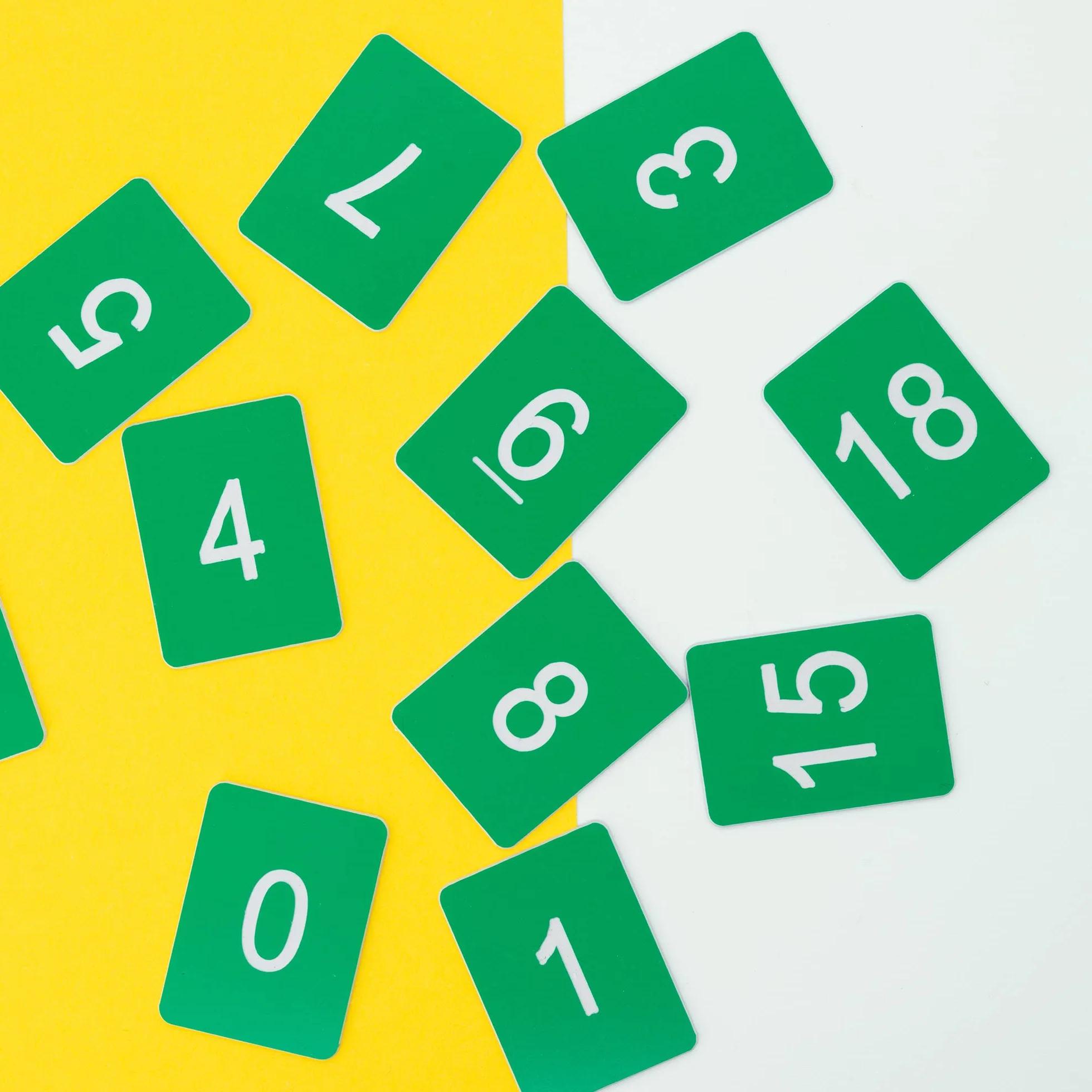 Etiquetas de plástico numeradas rectángulo 0-50 verde