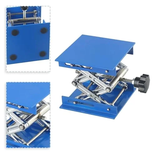 Mesa elevadora ajustable con gato de tijera, altura manual de 80-325 mm, plataforma de óxido para laboratorio de física y química, soporte de laboratorio estable para experimentos