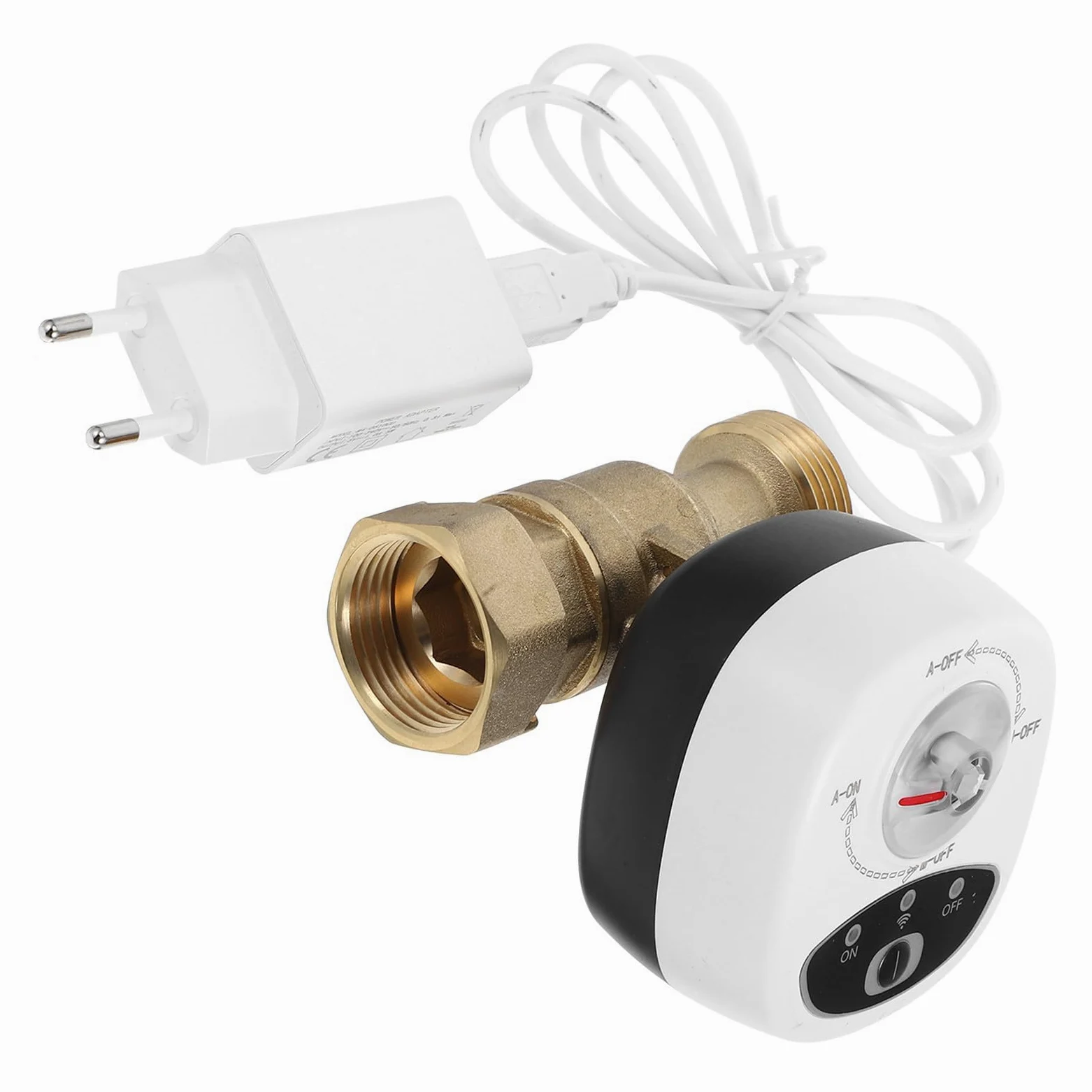 POPETPOP Válvula de Agua Inteligente Wifi Válvula de Cierre Automática con Temporizador y Alarma Fácil de Instalar en Material PC y Abs para Control del Agua en Sistemas de Riego