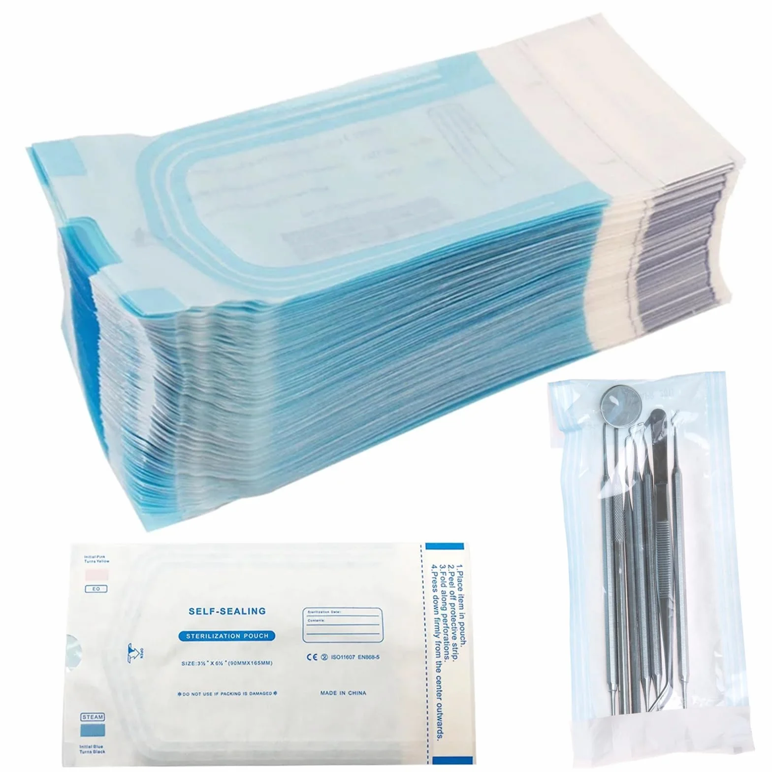 Bolsas de Esterilización Autoadhesivas Desechables para Herramientas Dentales