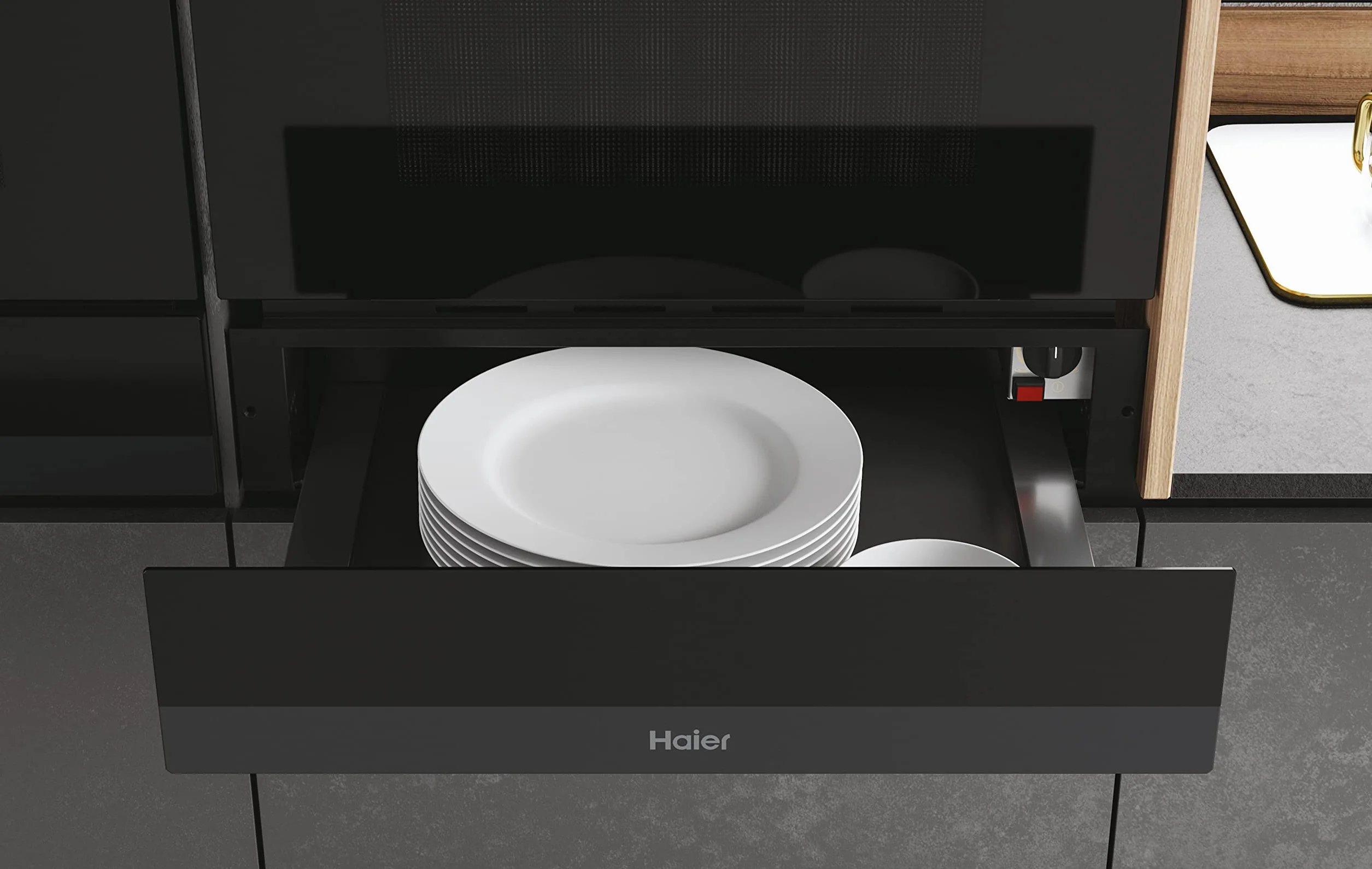 Haier Series 6 HWO15NWD6XB1 Cajón Calientaplatos 20L 6 Servicios 5 Funciones 420W Negro