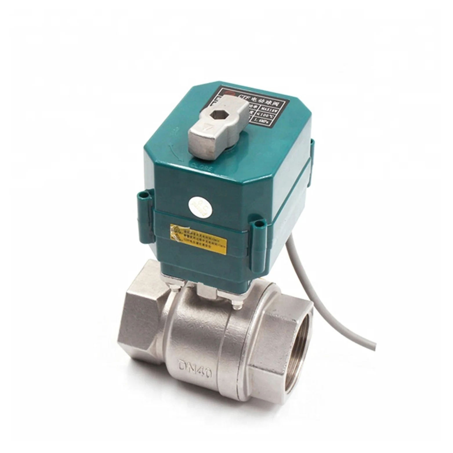 Válvula de bola, Válvula De Bola DN32 DN40 DN50 Eléctrica Industria Del Acero Inoxidable Motorizada Agua For Equipos Potable(1-1/4",BSP_85-265 VAC_CR01)