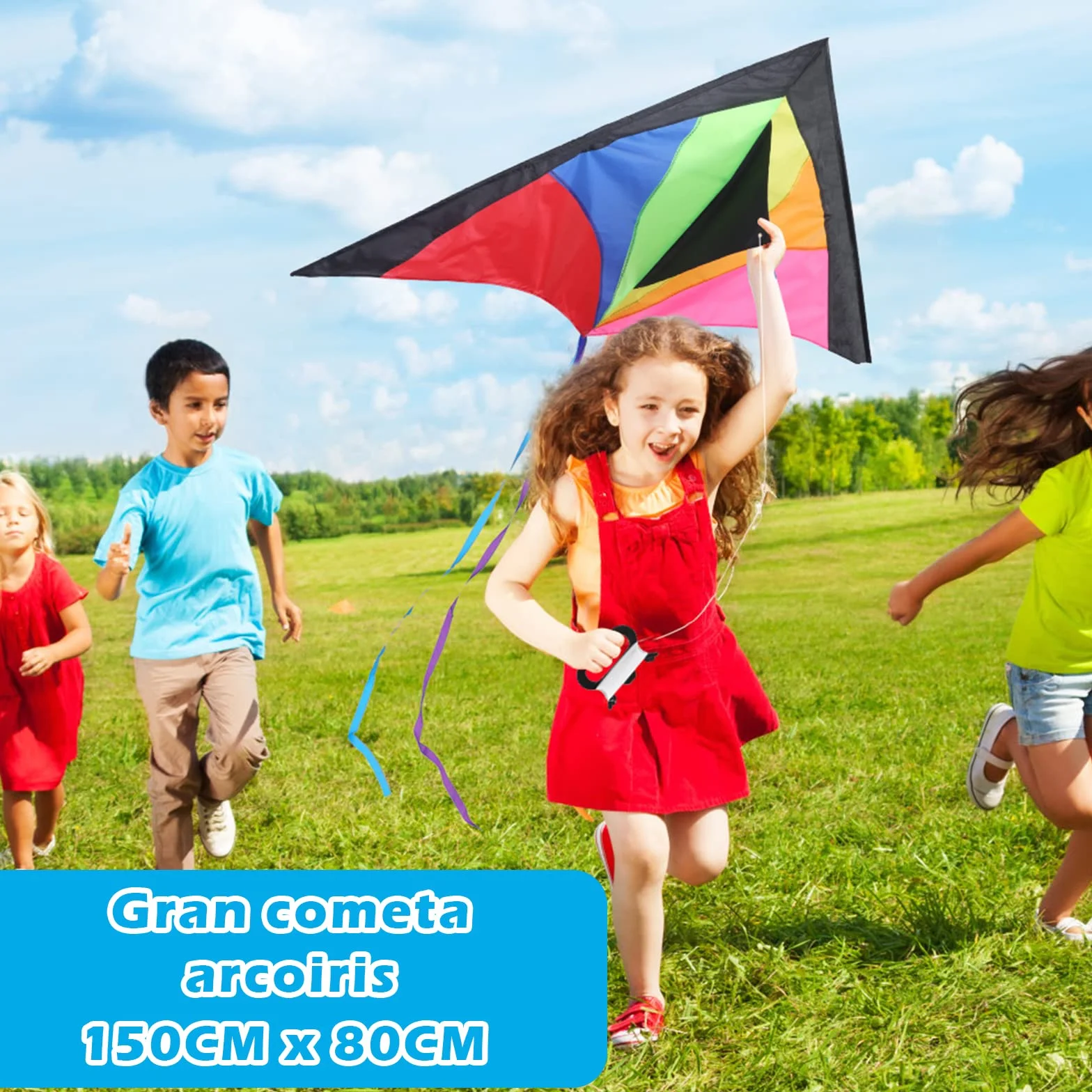 Anpro Gran Cometa para Niños y Adultos Fácil de Volar Viento Fuerte Brisa Suave