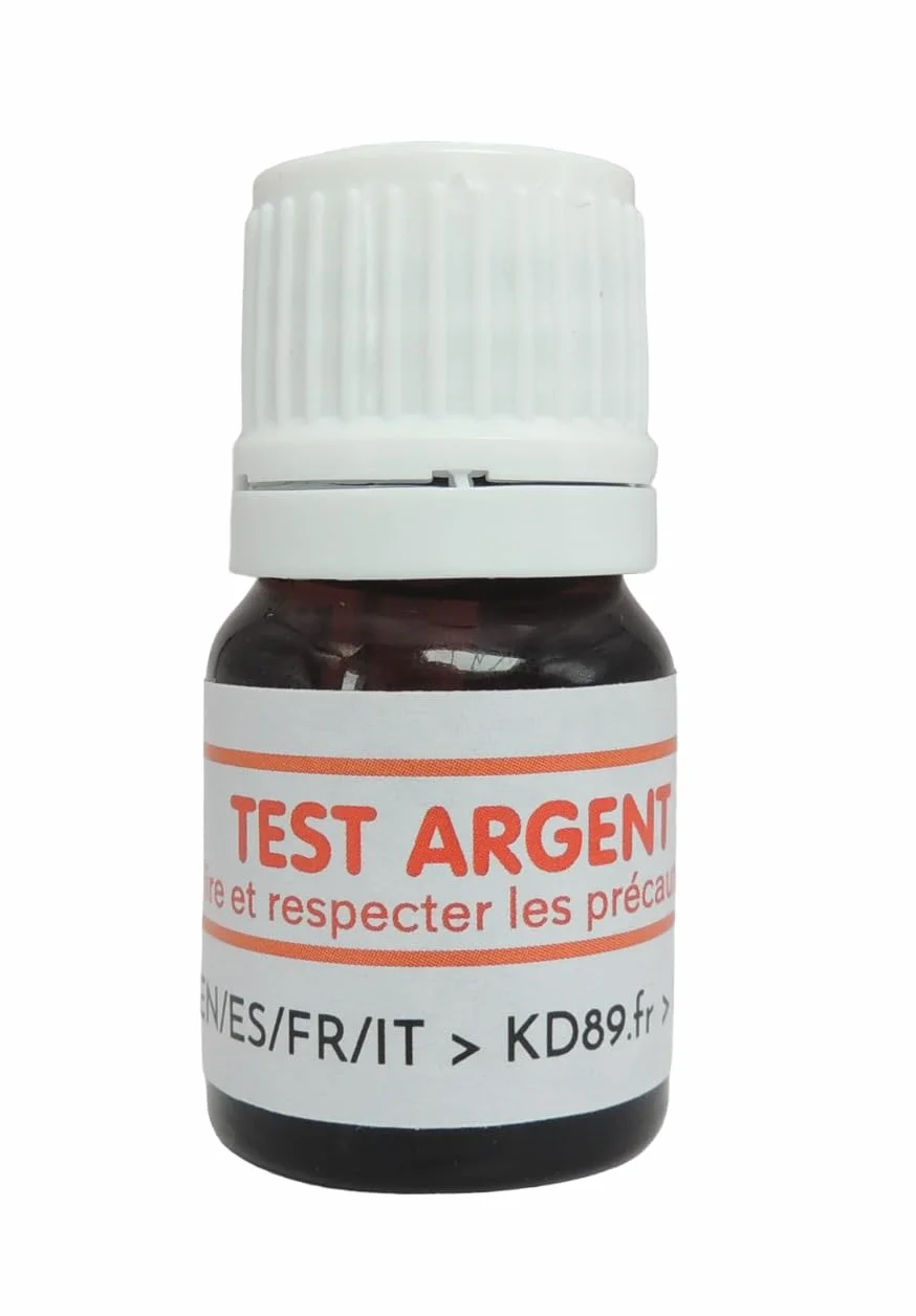 Prueba reactiva para probar oro, plata o platino, 2,5 ml plata