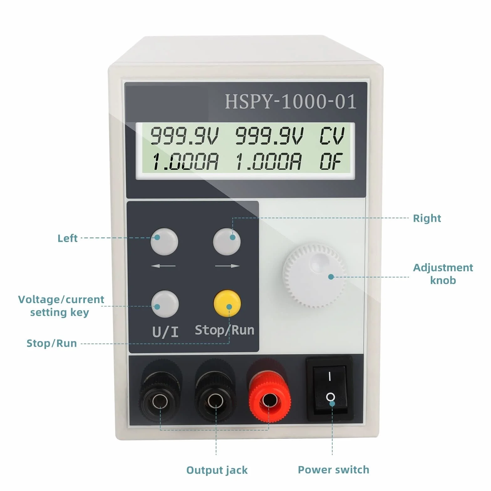 1000V 0.1A 1A 4 dígitos DC fuente de alimentación conmutada de laboratorio laboratorio de alta precisión ajustable 0,01 V 0.001A fuente de banco programable(1000V 1A)